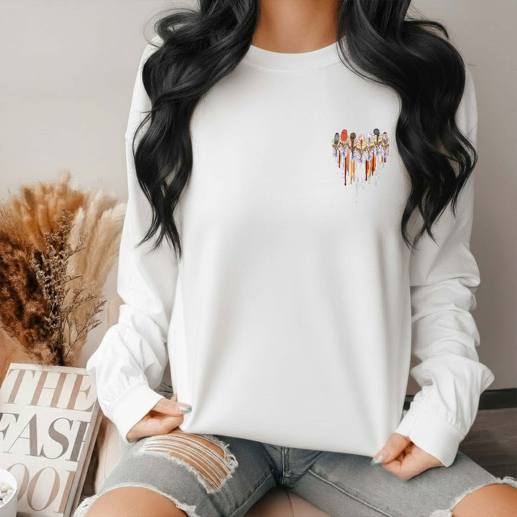 [Two Sides] Native American Feather Heart Indigenous Women Unisex Tank Top/Long Sleeve/Hoodie Zip