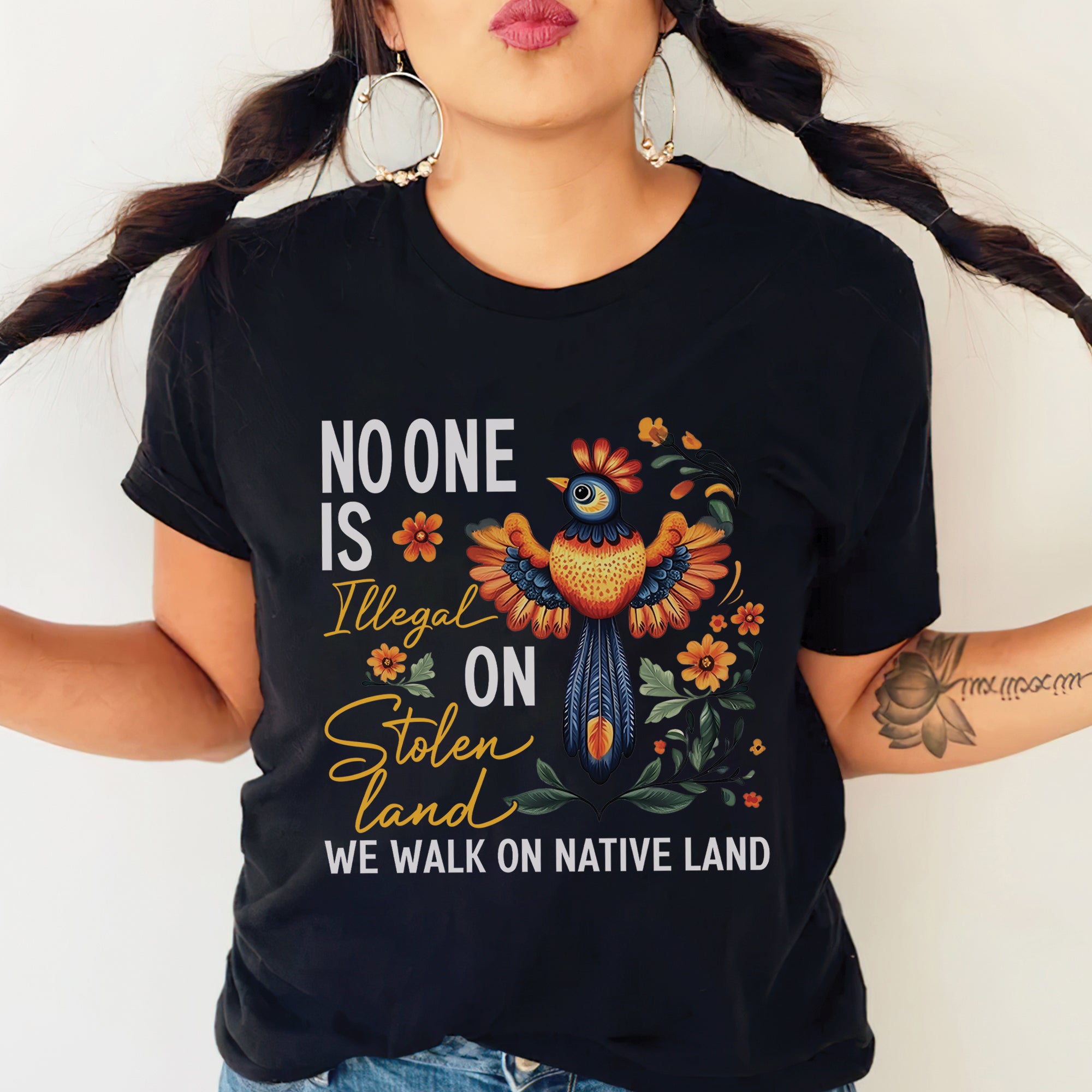 No One Is Illegal On Stolen Land - Unisex T-Shirt/T-Shirt V-Neck/Hoodie/Sweatshirt N57