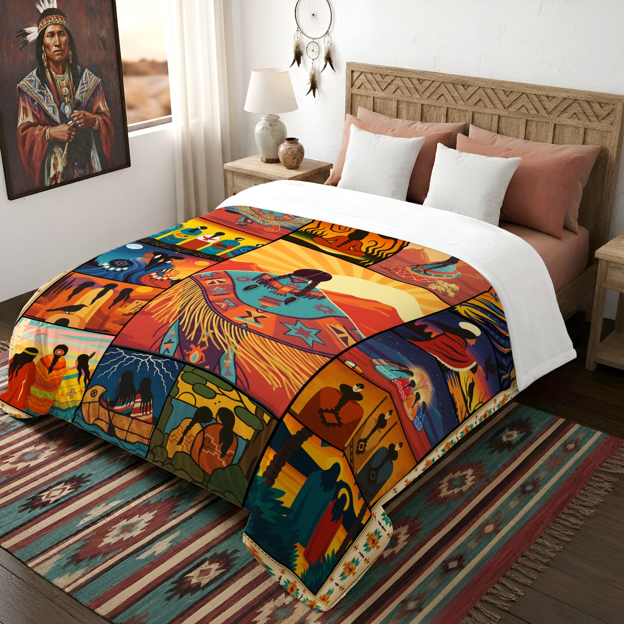 Essence of Indigenous Women Blanket Soft And Warm Fleece Blanket