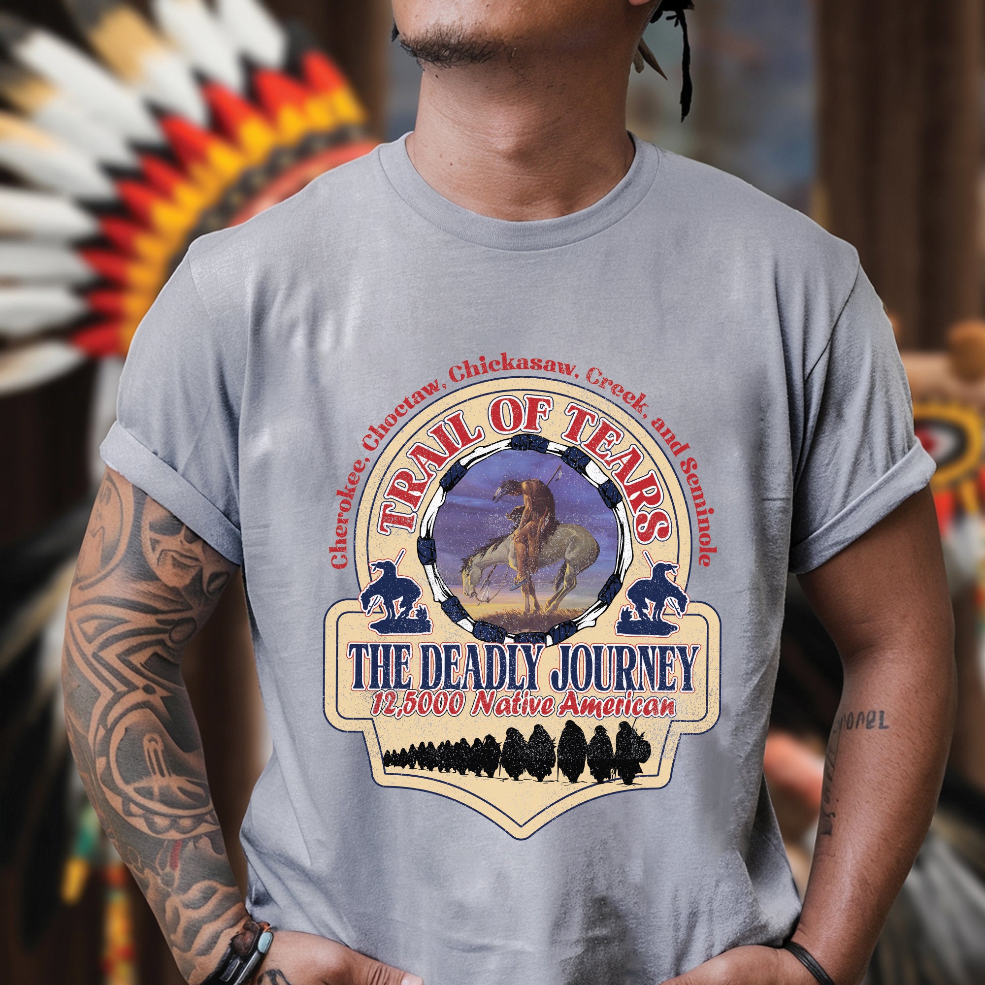 Trail of Tears The Deadly Journey 12,5000 Native American Unisex T-Shirt/T-Shirt V-Neck/Hoodie/Sweatshirt