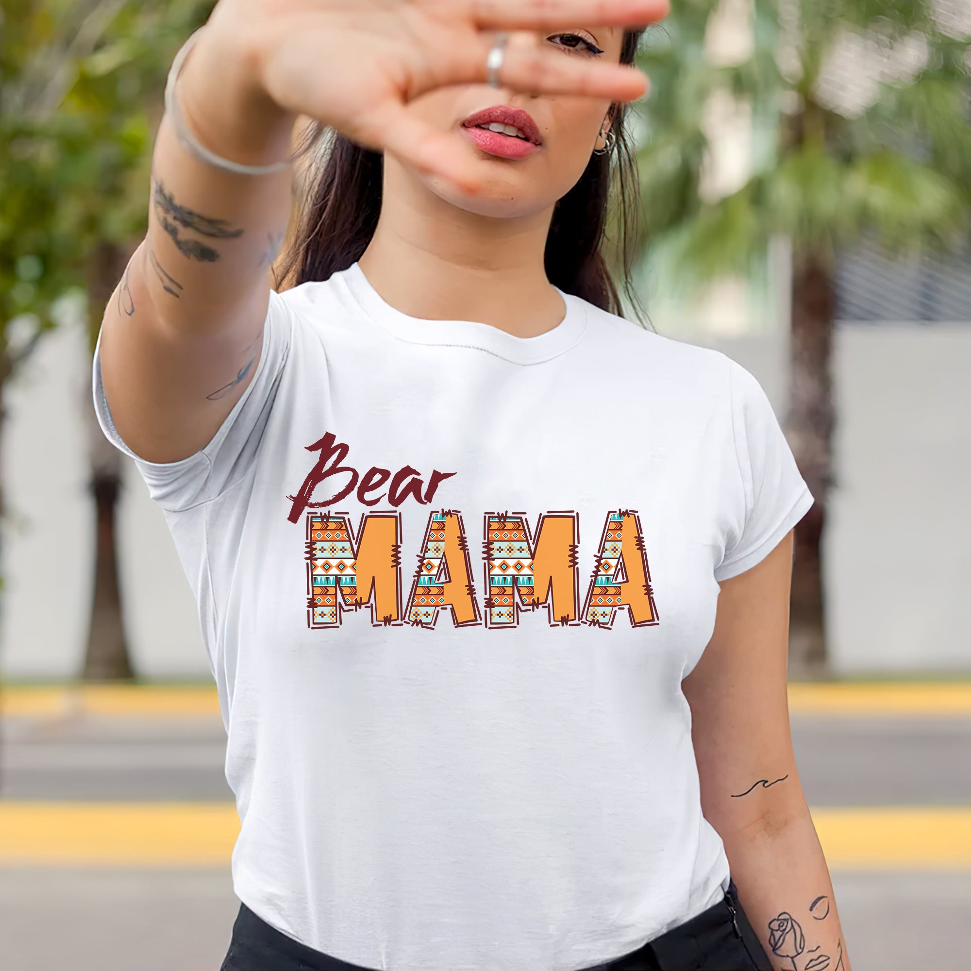 Bear Mama – Tribal Print Unisex T-Shirt/T-Shirt V-Neck/Hoodie/Sweatshirt