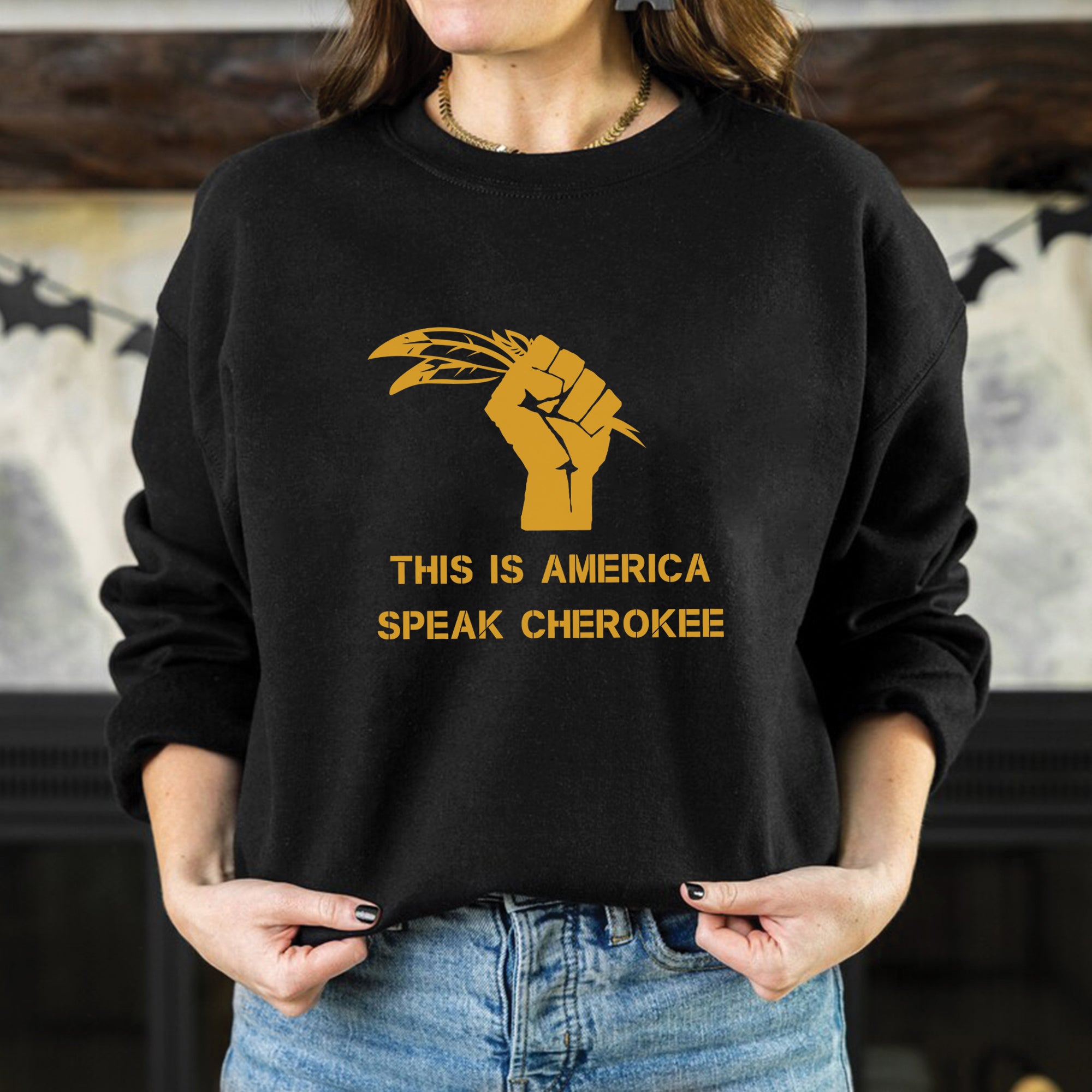 This Is American Speak Cherokee Unisex T-Shirt/T-Shirt V-Neck/Hoodie/Sweatshirt N38
