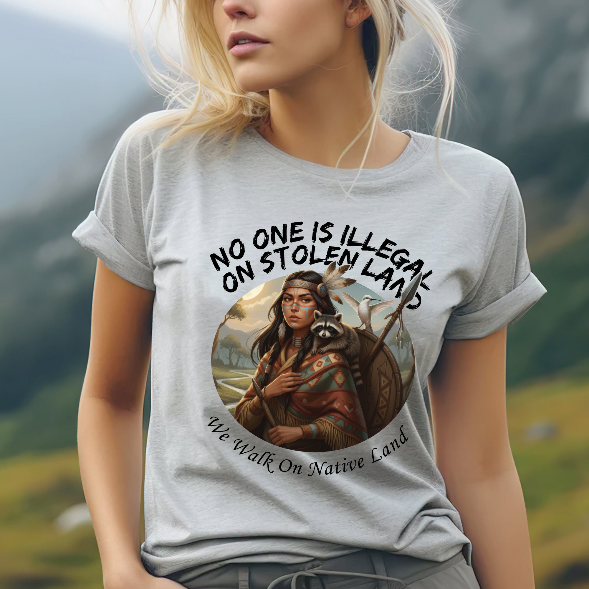 No One Is Illegal On Stolen Land - Unisex T-Shirt/T-Shirt V-Neck/Hoodie/Sweatshirt N84