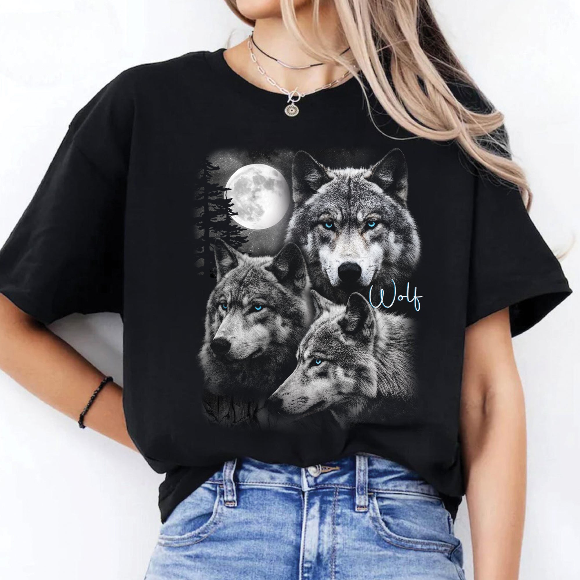 Spirit of the Wolf Moon Native American Indigenous Culture Unisex T-Shirt/T-Shirt V-Neck/Hoodie/Sweatshirt