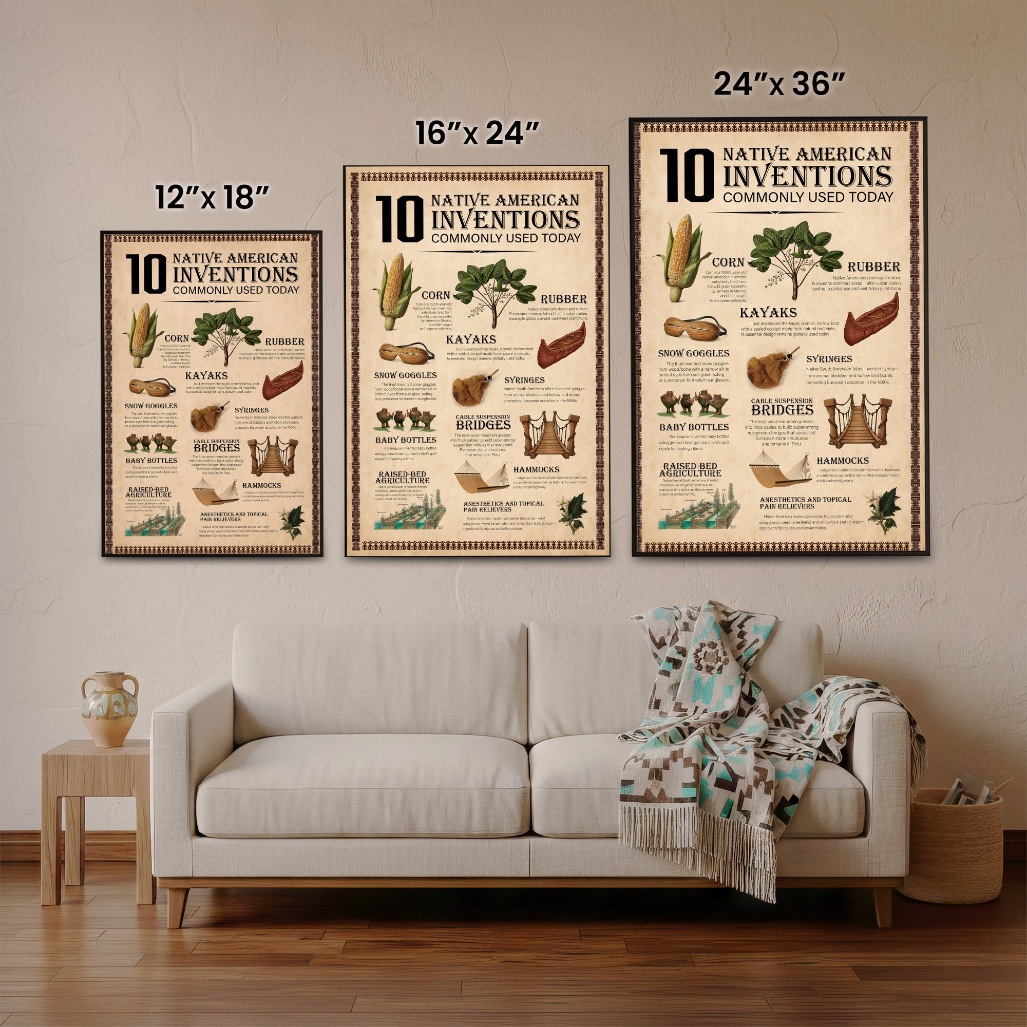 Native Indian Inventions 10 Native American Inventions Commonly Used Today Poster/Canvas ...
