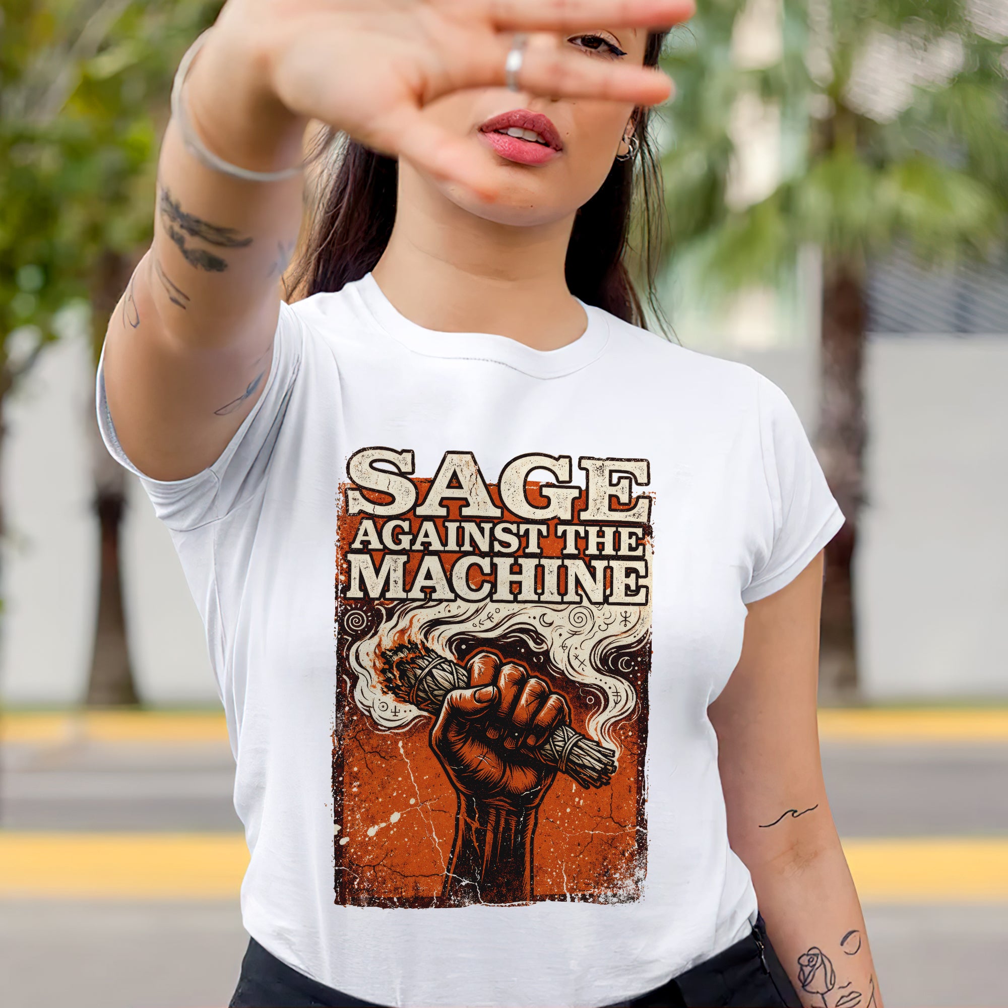 Sage Against The Machine Spiritual Power and Resistance Unisex T-shirt/T-shirt V-Neck/Hoodie/Sweatshirt 367