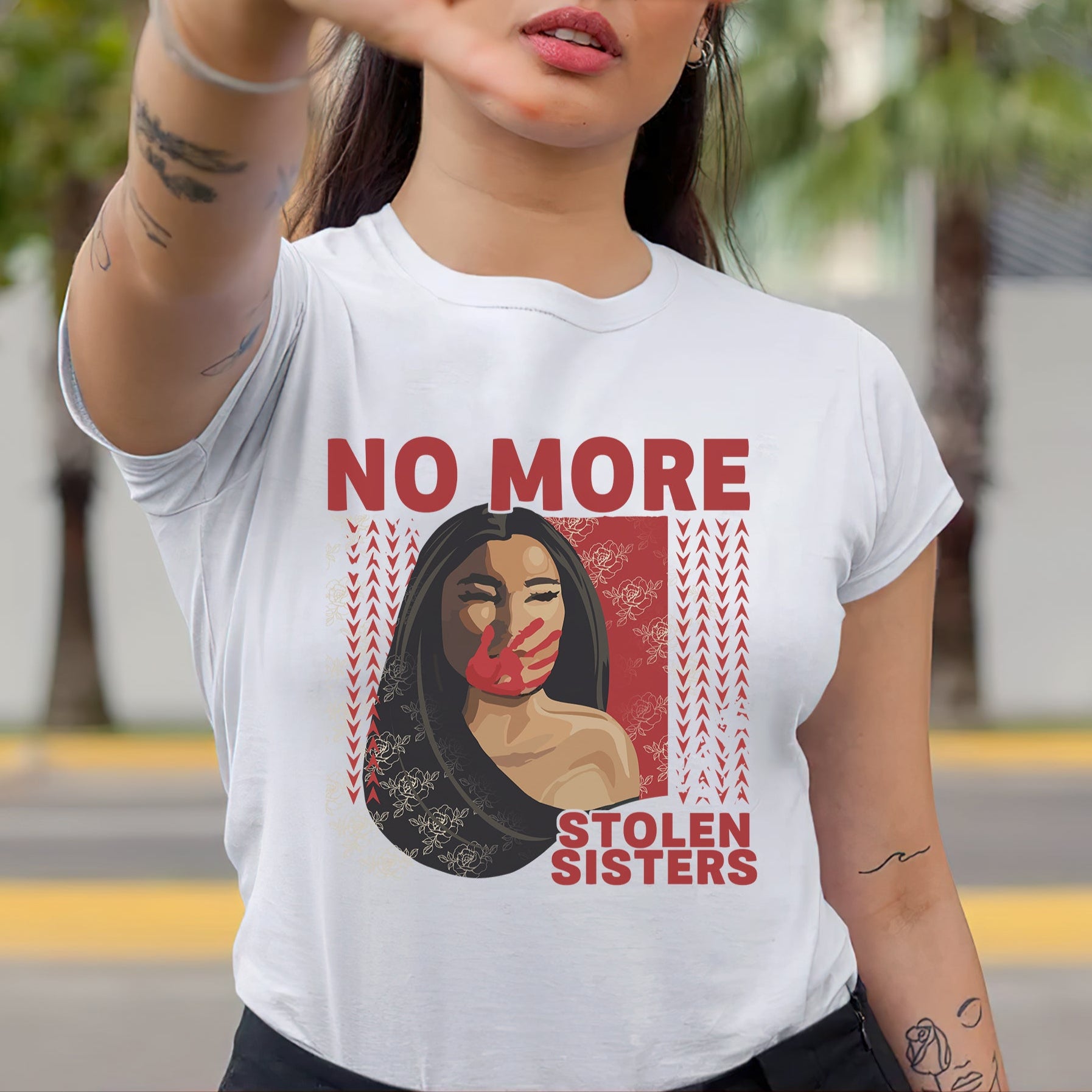 NO MORE STOLEN SISTERS Red Hand - Unisex T-Shirt/T-Shirt V-Neck/Hoodie/Sweatshirt