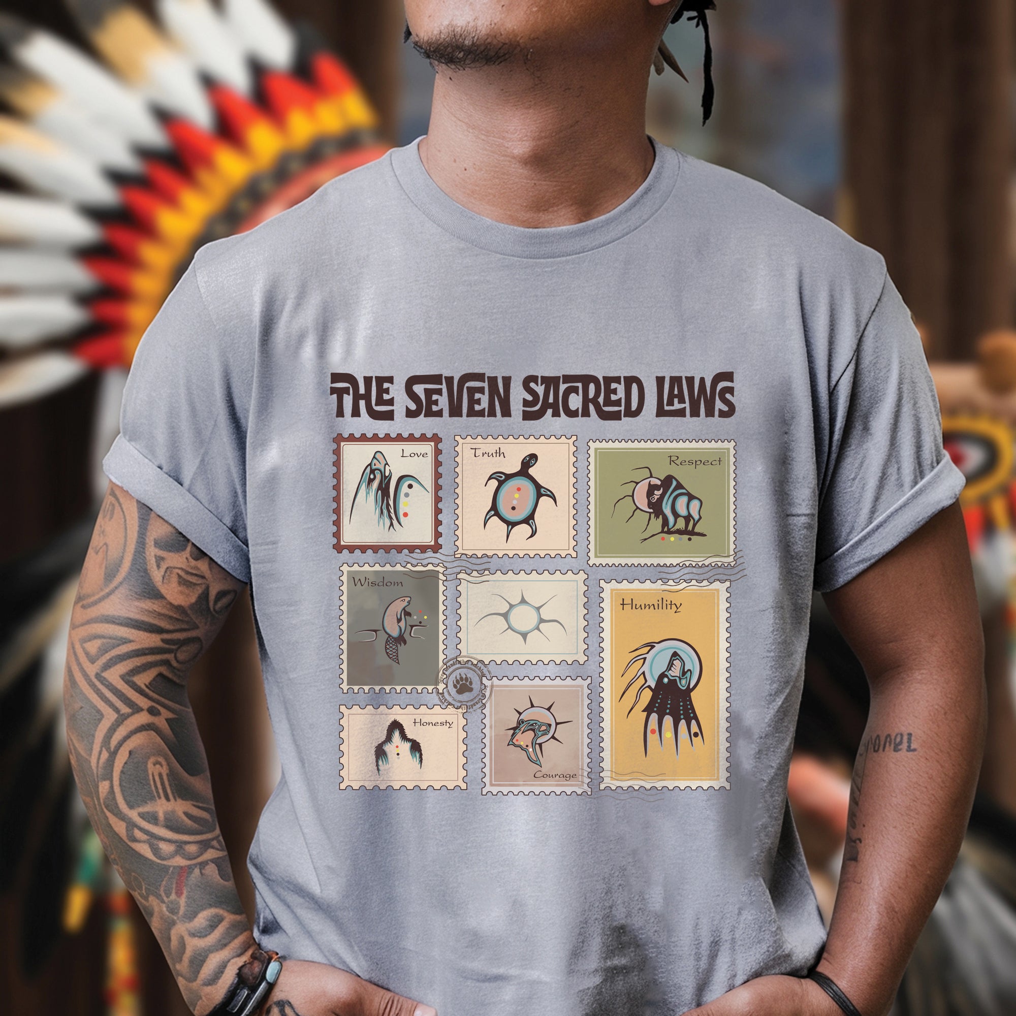 The Seven Sacred Laws Native American Indigenous Culture Unisex T-Shirt/T-Shirt V-Neck/Hoodie/Sweatshirt 187