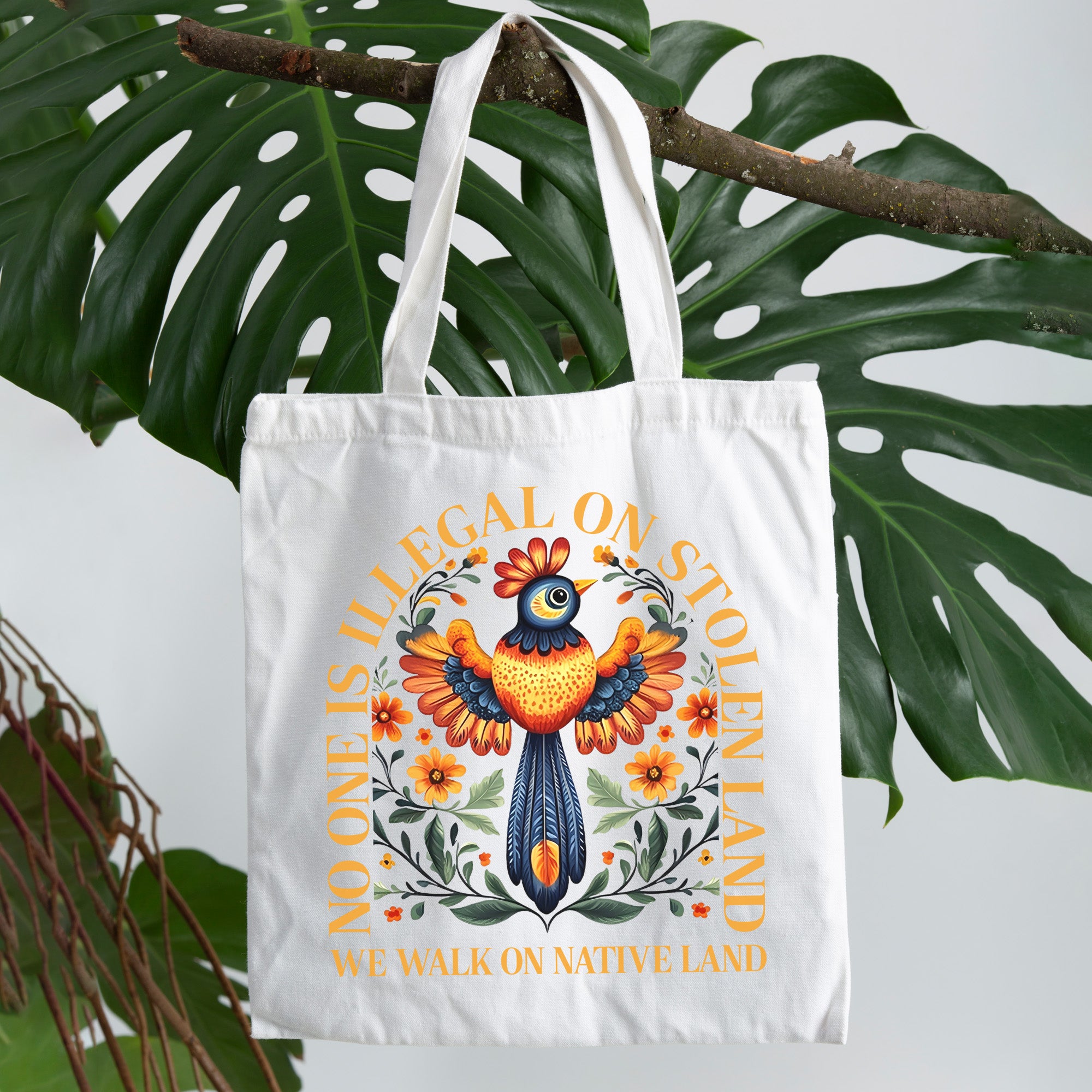 No One Is Illegal On Stolen Land. We Walk On Native Land - Tote Bag