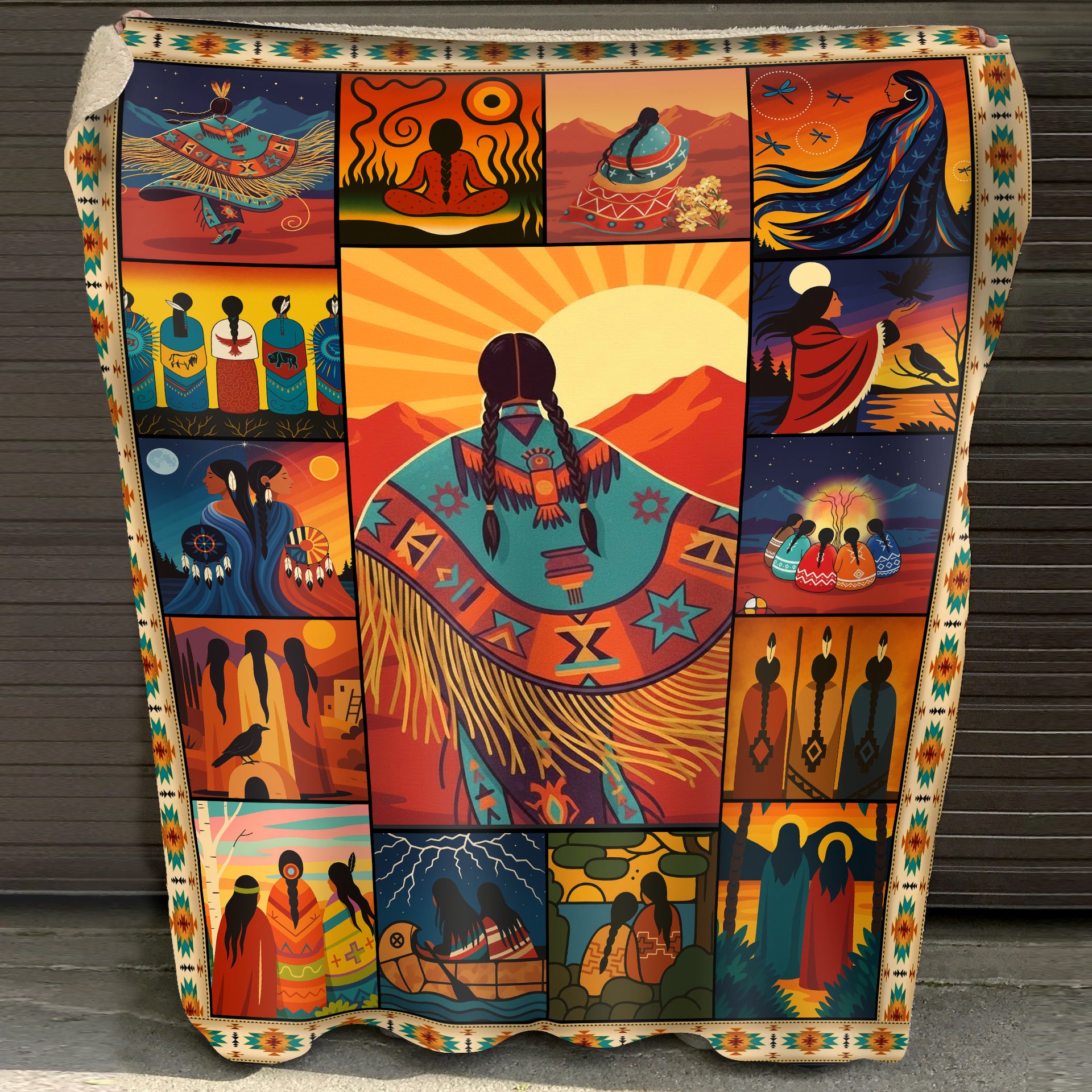 Essence of Indigenous Women Blanket Soft And Warm Fleece Blanket