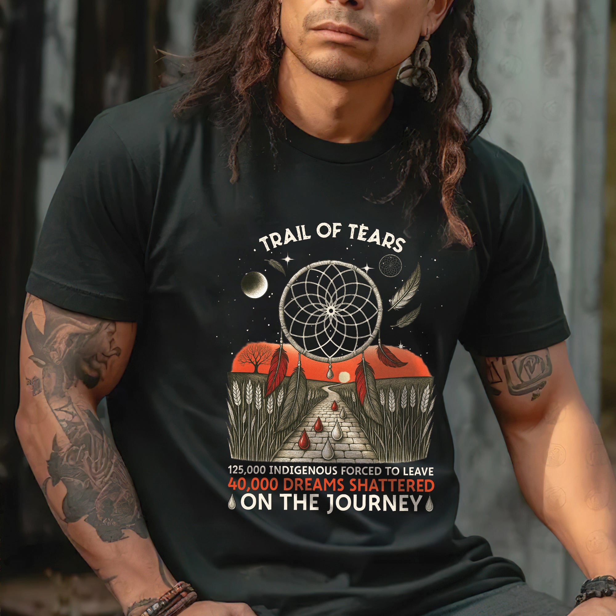 Trail of Tears Blood Tears Road - Unisex T-Shirt/T-Shirt V-Neck/Hoodie/Sweatshirt