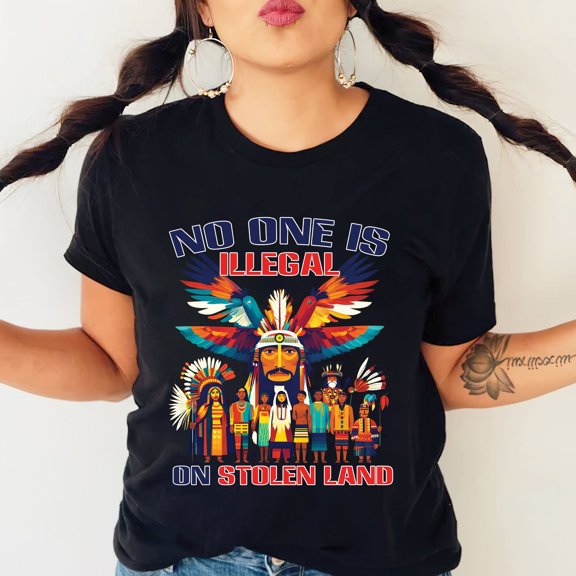 No One Is Illegal on Stolen Land Unisex T-shirt/V-neck T-shirt/Hoodie/Sweatshirt N326