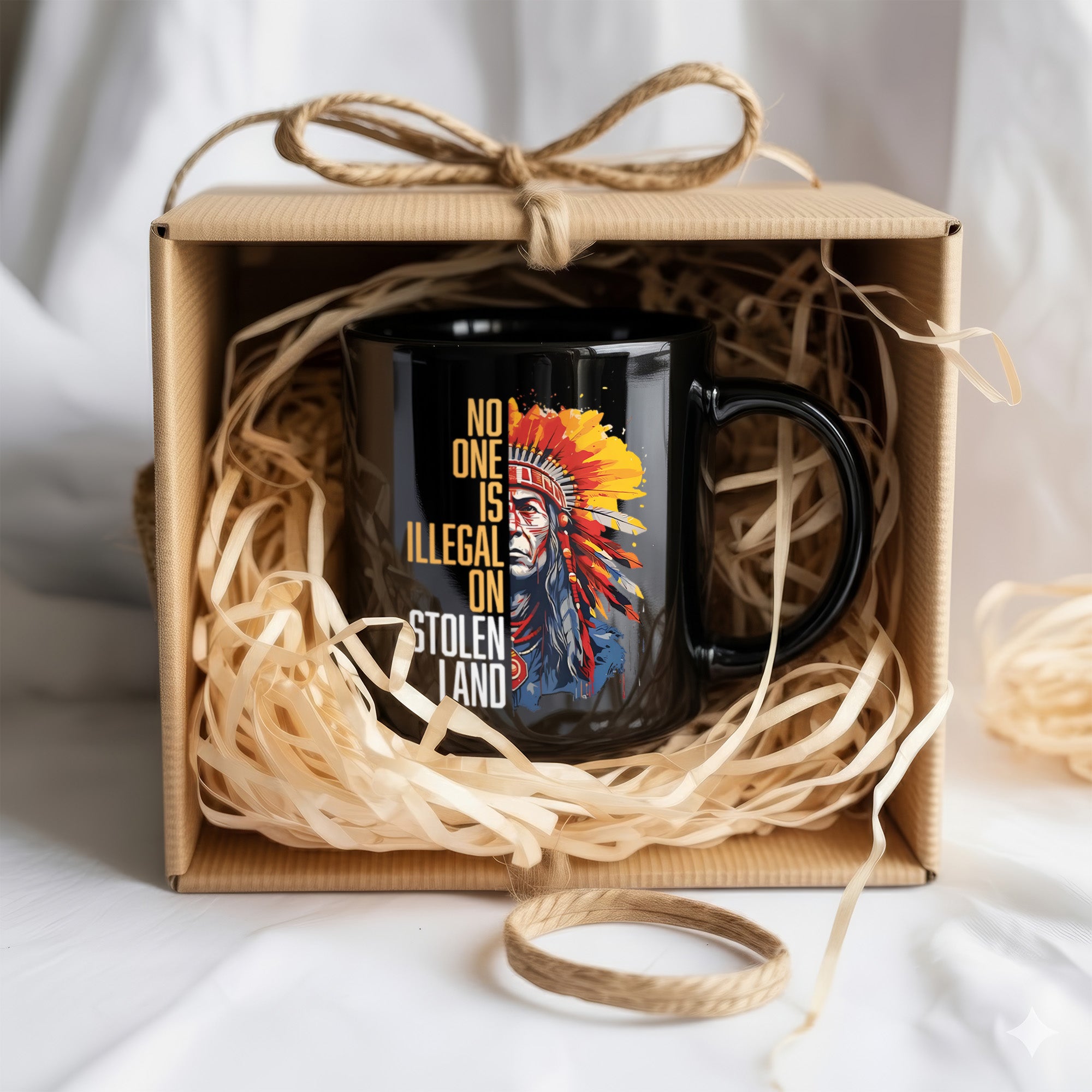 No One Is Illegal On Stolen Land Native American Heritage Coffee Mug