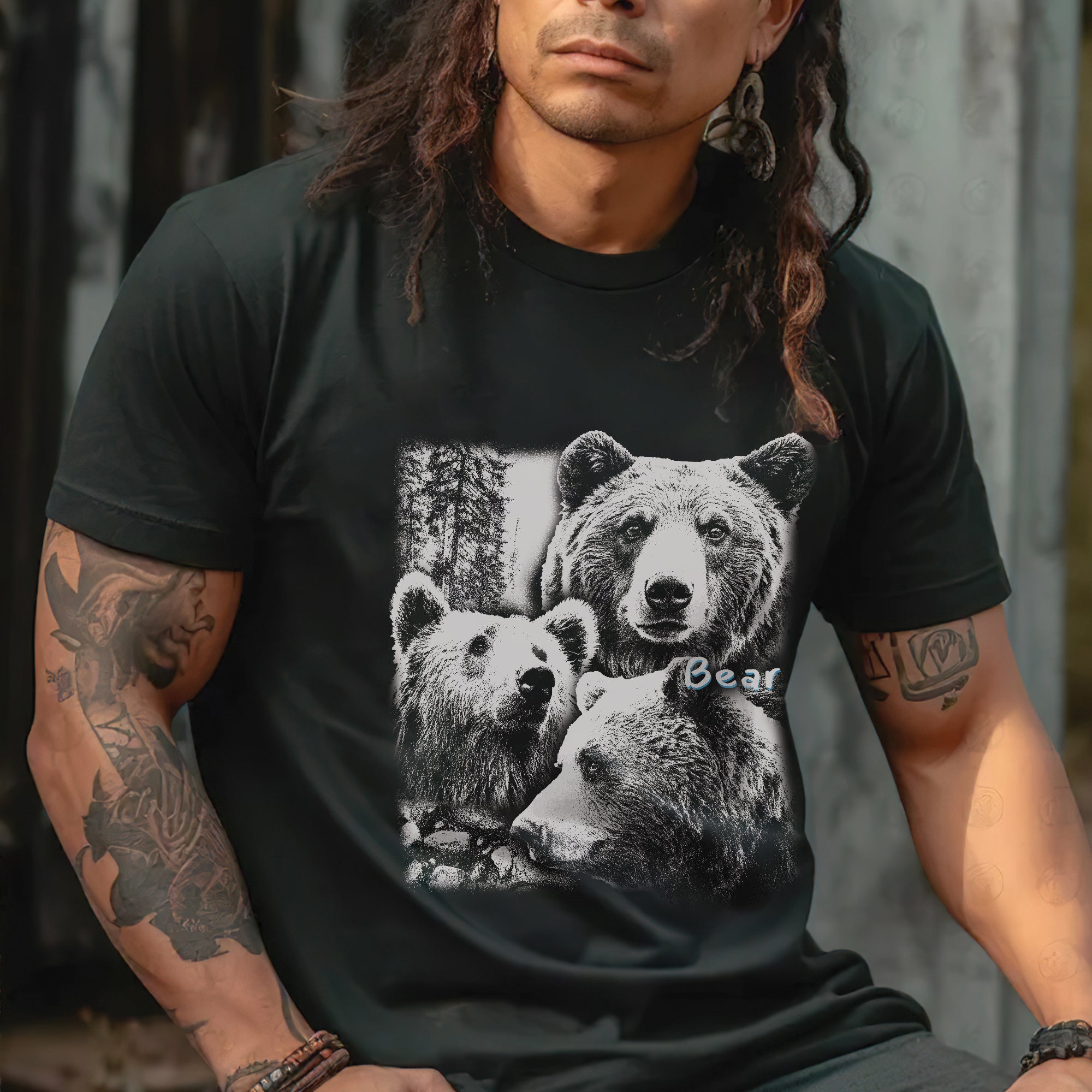 Sacred Bear Spirit Native American Indigenous Culture Unisex T-Shirt/T-Shirt V-Neck/Hoodie/Sweatshirt