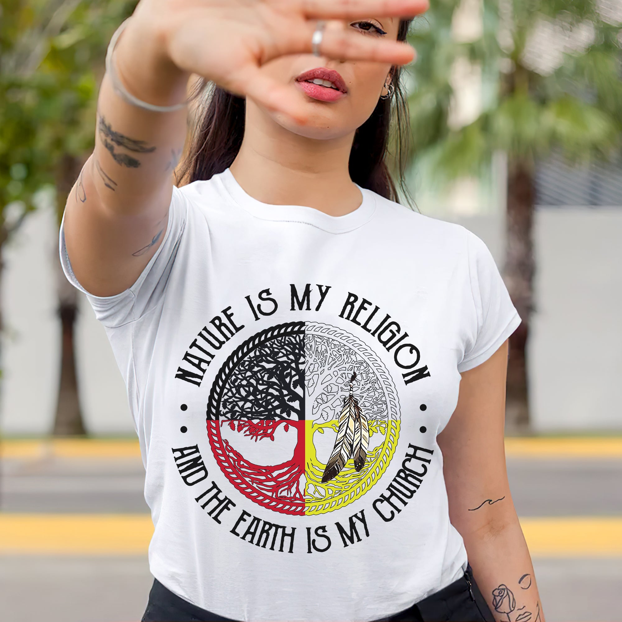 Nature Is My Religion And The Earth Is My Church Unisex T-Shirt/T-Shirt V-Neck/Hoodie/Sweatshirt - One Side