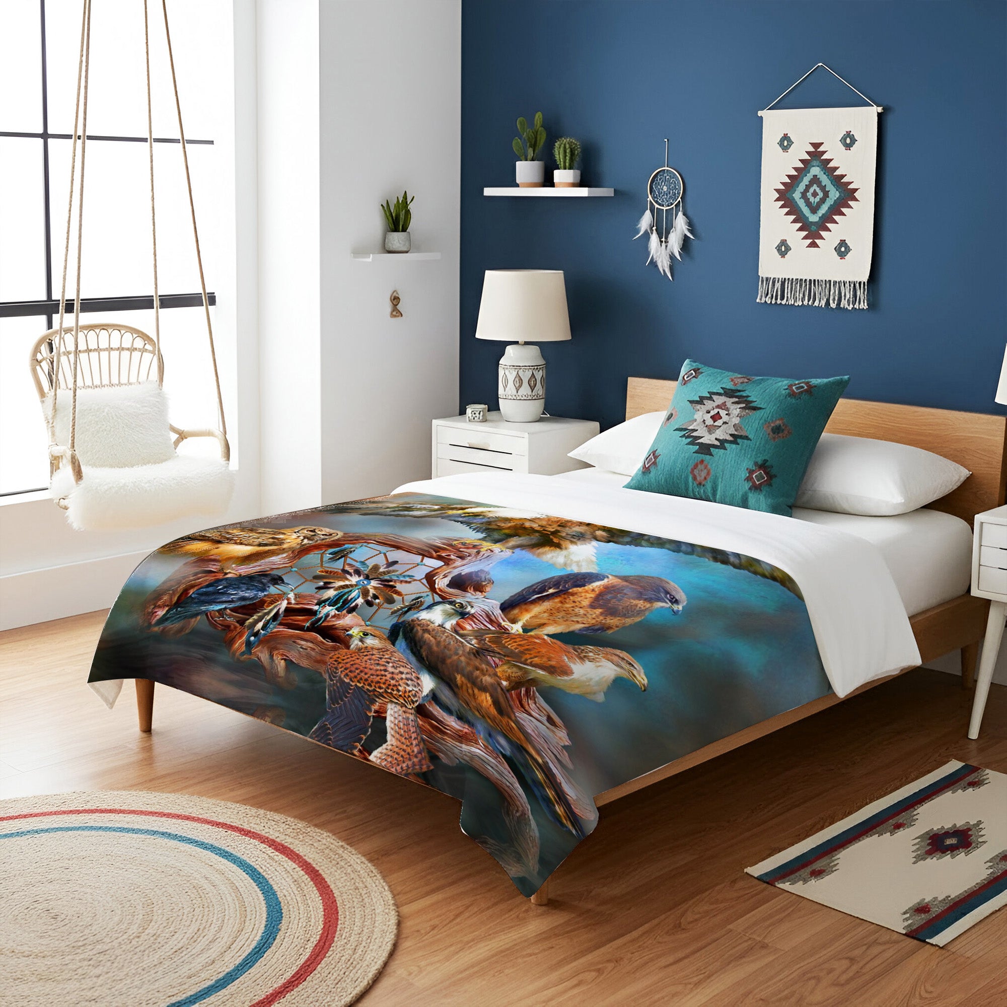 Native American Spirit Birds Soft And Warm Premium Fleece Blanket