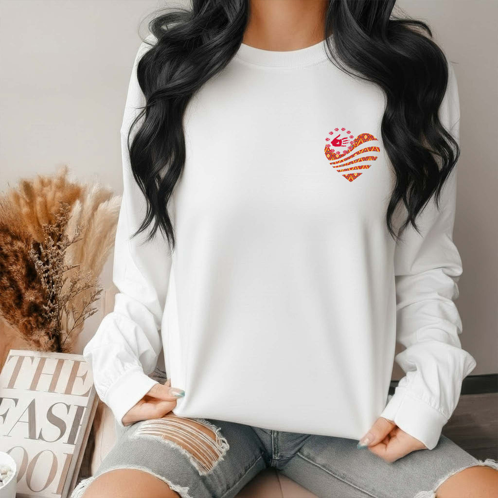 [Two Sides] Red Hand Heart of Culture Native American Unisex Tank Top/Long Sleeve/Hoodie Zip