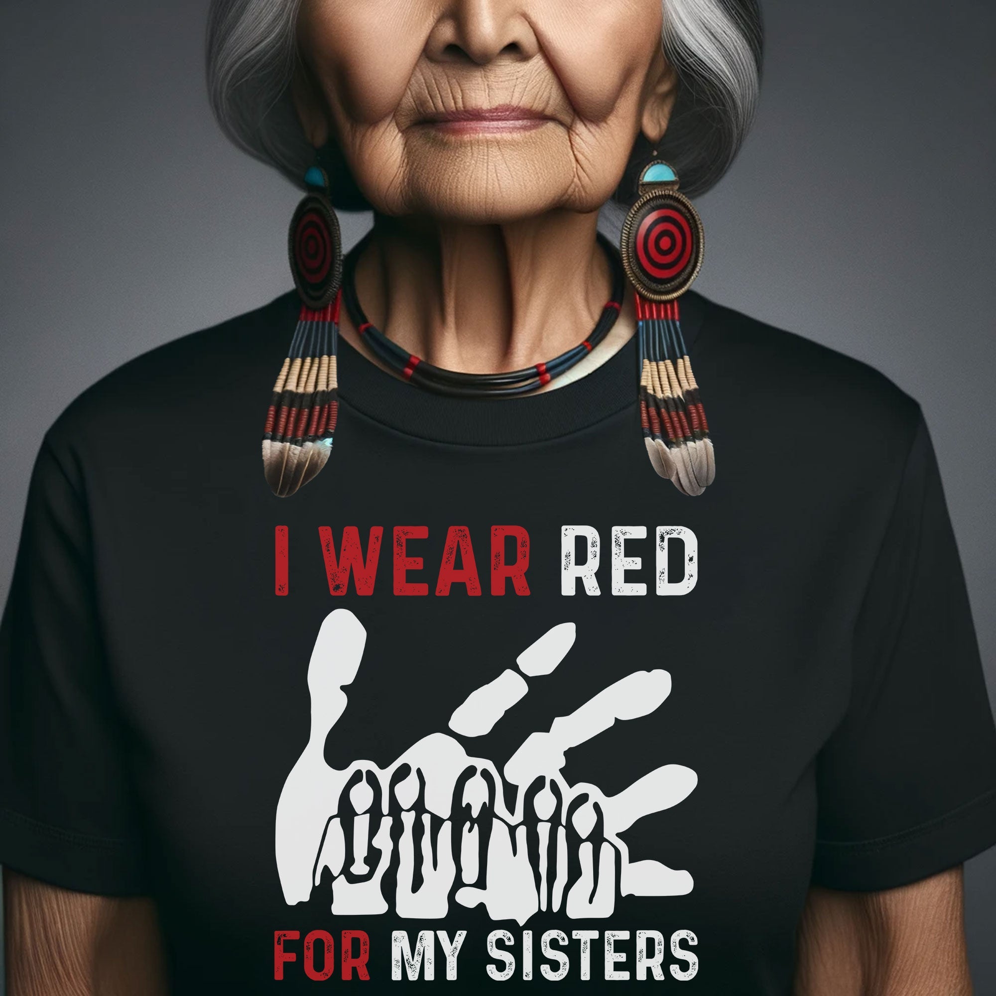 MMIW I Wear Red For My Sister Red Hand Unisex Hoodie/Sweatshirt/T-Shirt