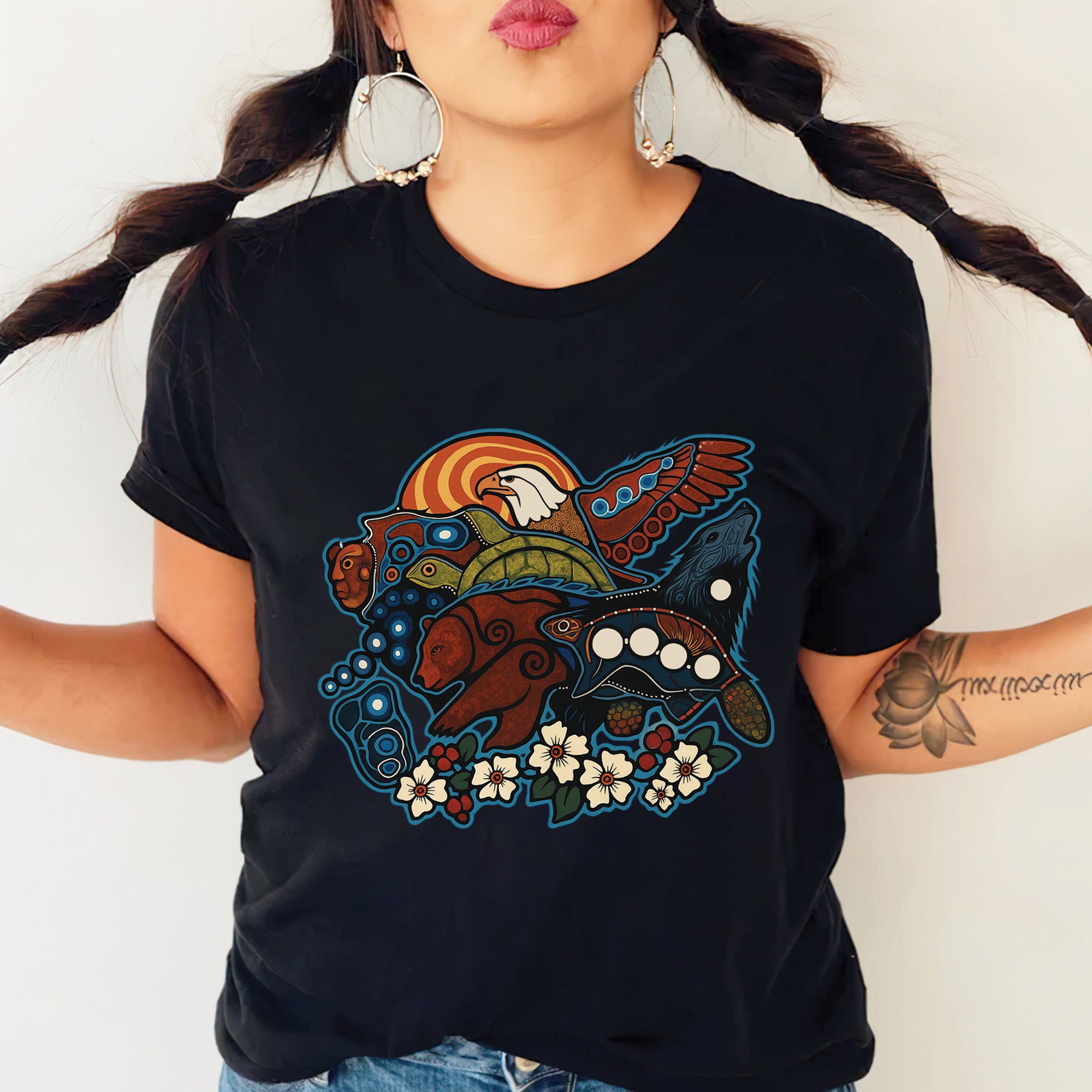 Seven Sacred Teachings Animal Native Wisdom Indigenous Culture Unisex T-Shirt/T-Shirt V-Neck/Hoodie/Sweatshirt