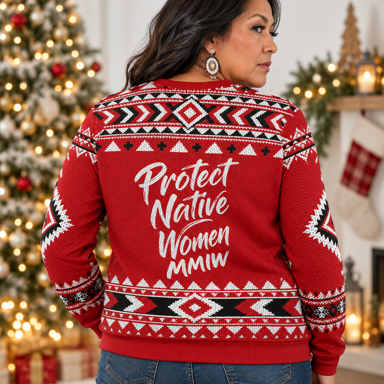 MMIW Awareness - I Wear Red For My Sisters Ugly Sweater Unisex
