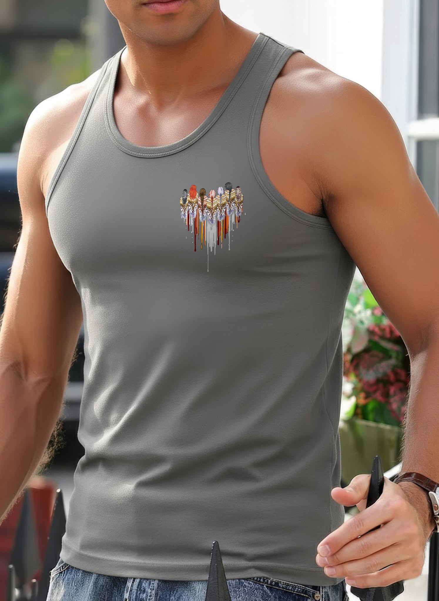 [Two Sides] Native American Feather Heart Indigenous Women Unisex Tank Top/Long Sleeve/Hoodie Zip