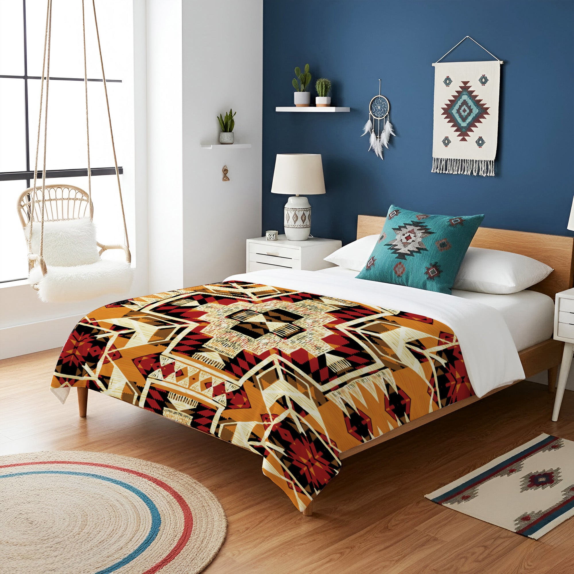 Native American Yellow Pattern Soft And Warm Premium Fleece Blanket