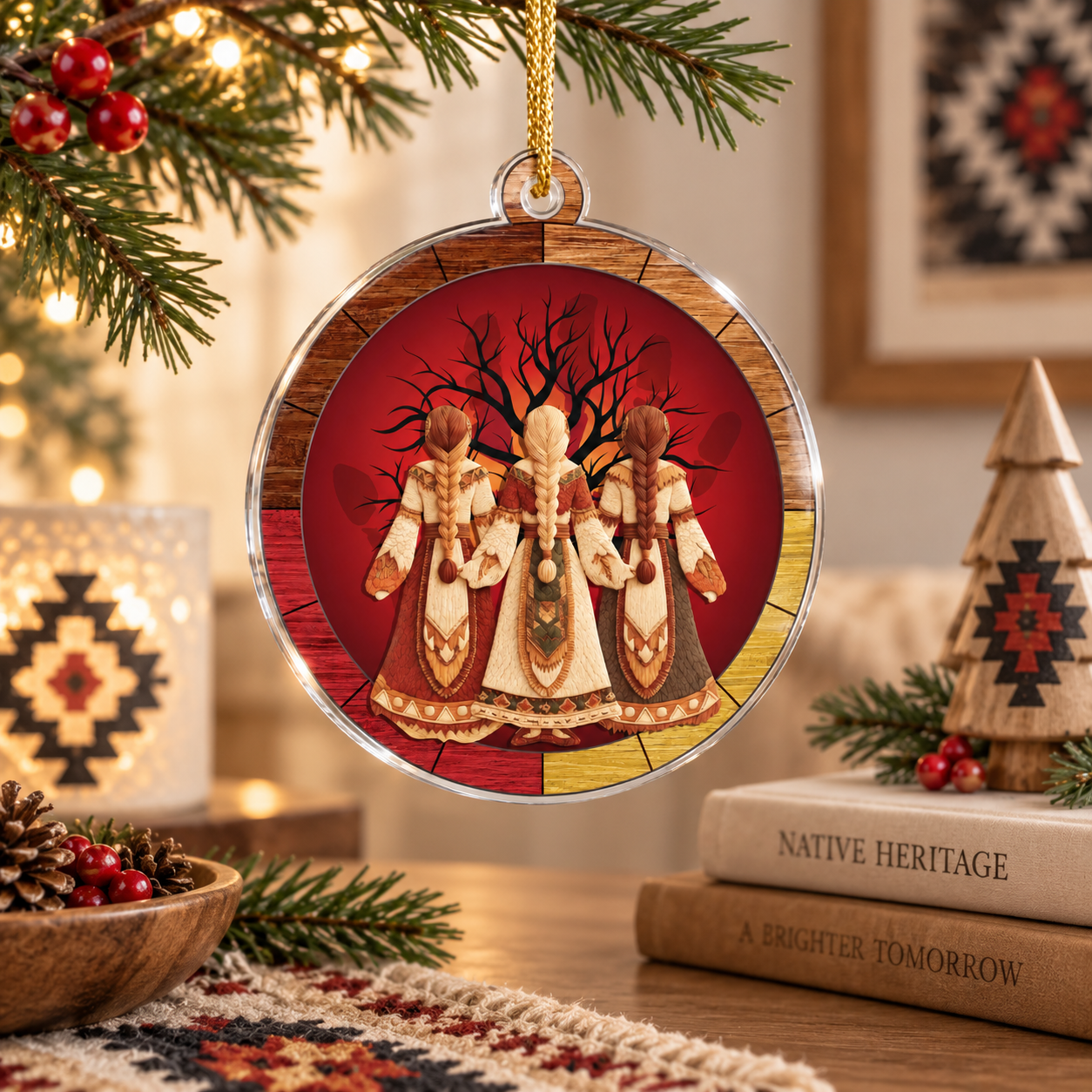 Three Sisters Ornament Native American Sacred Sisterhood Unique Gift Decor Flat Acrylic