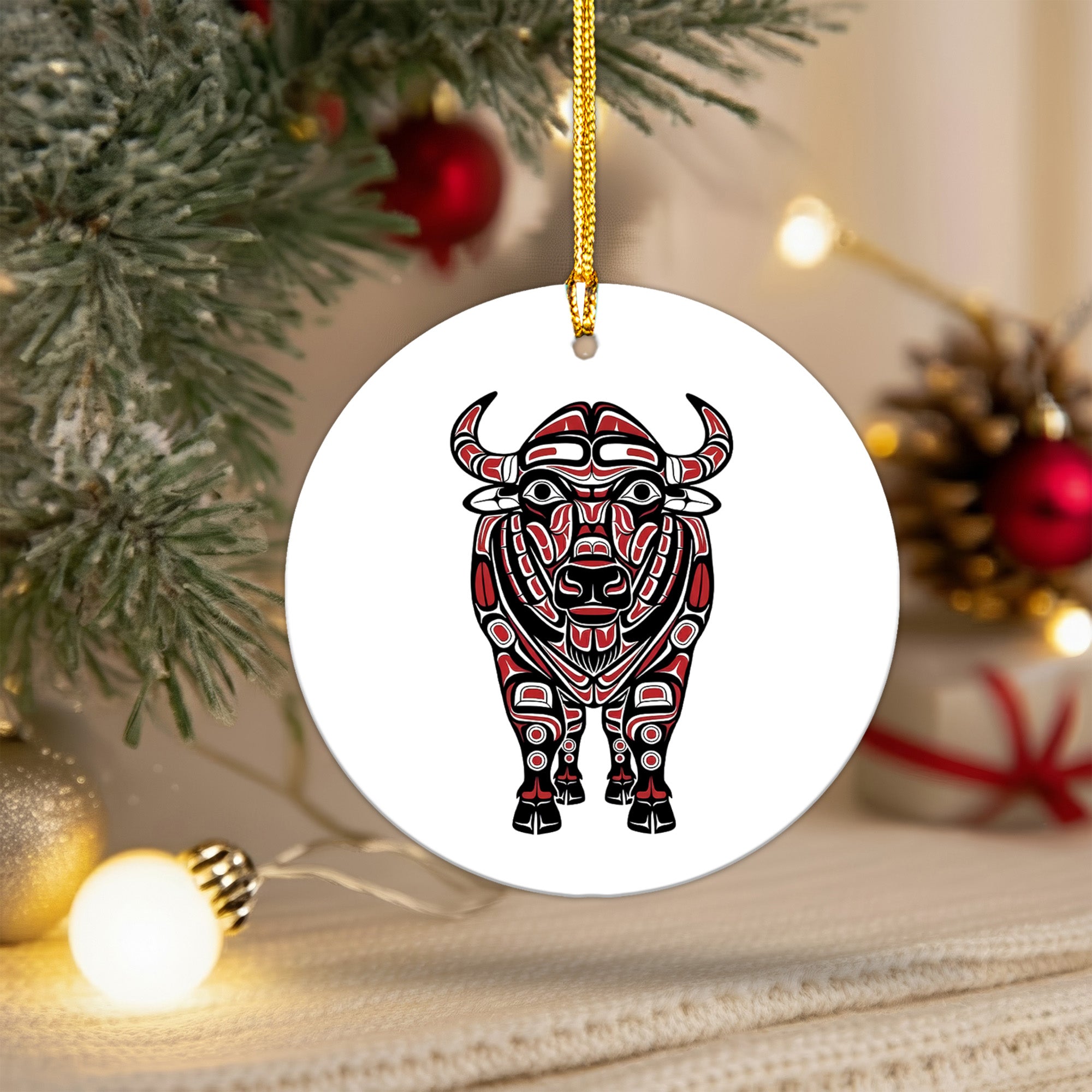 Tribal Totem Style Spirit Animal Ceramic Ornaments – Indigenous Symbolic Art