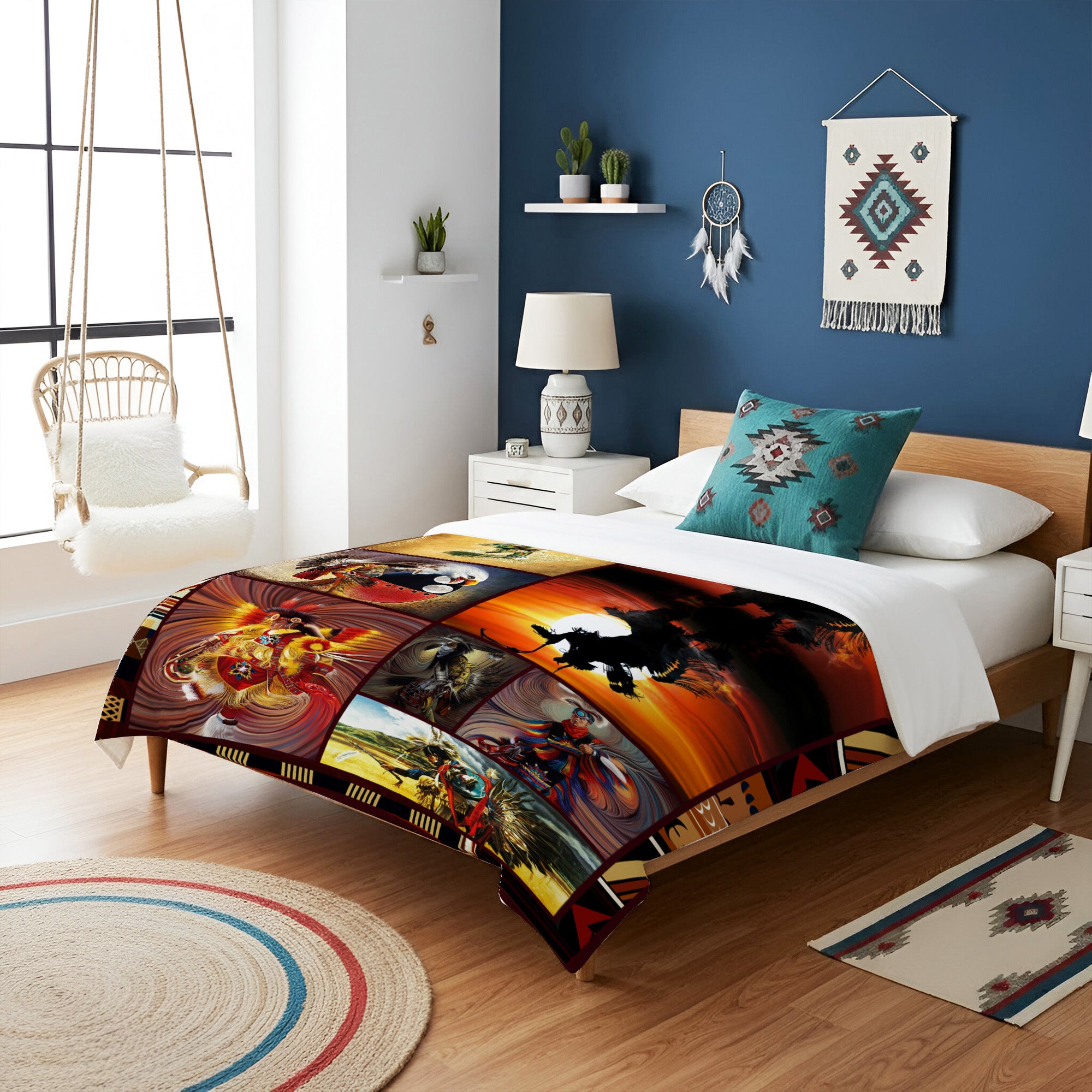 Native American Style Dawm Dance Soft And Warm Premium Fleece Blanket