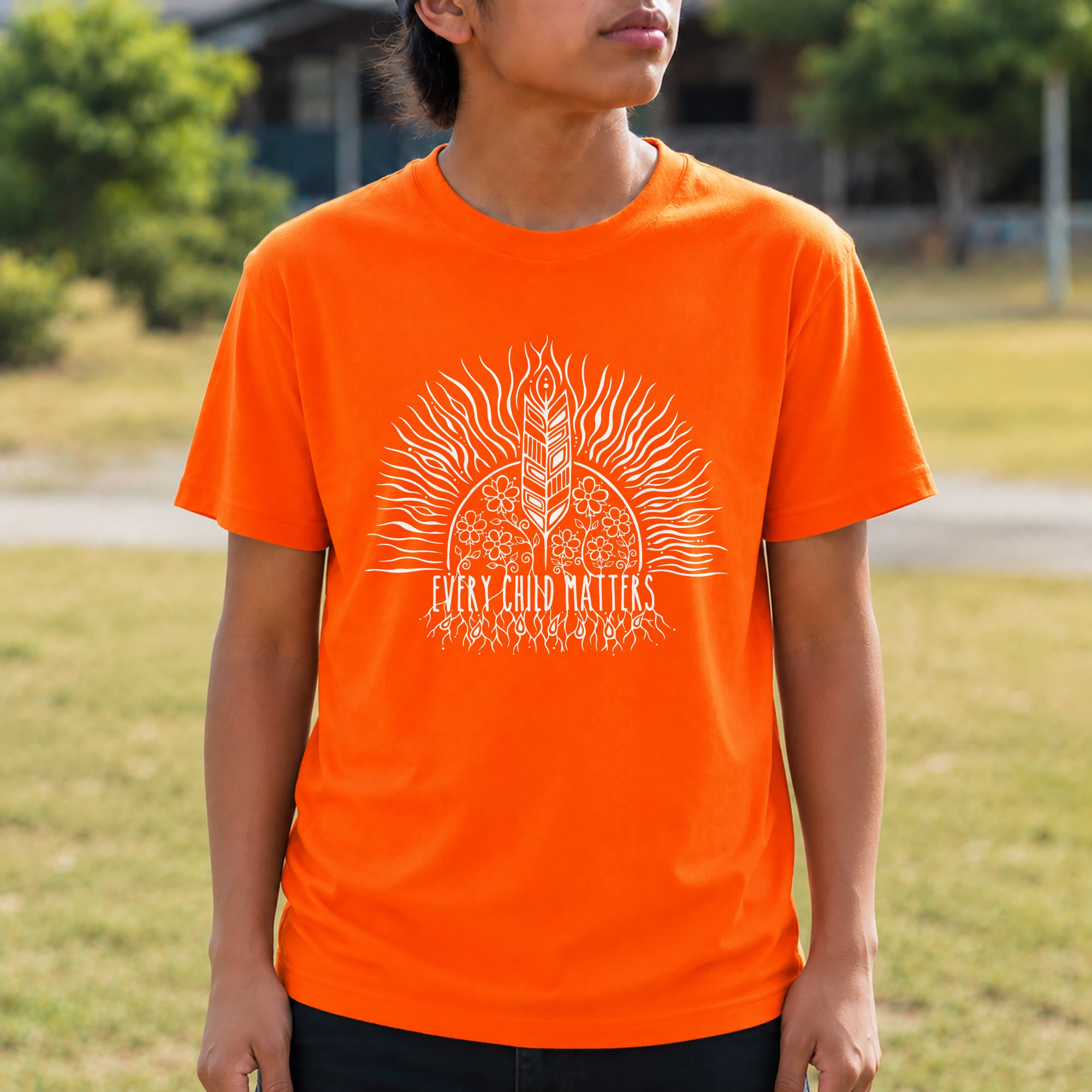 Every Child Matters Sacred Feather Sunburst Orange Unisex T-shirt/Hoodie/Sweatshirt