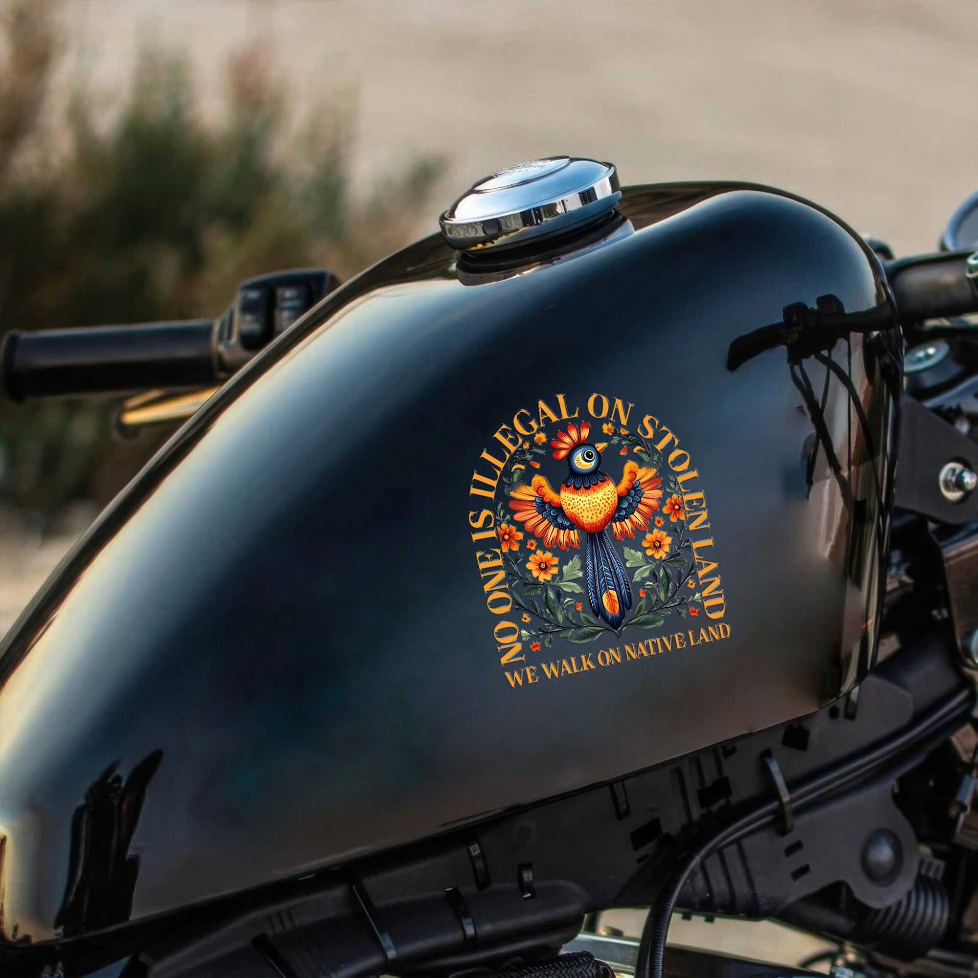 Decal No One Is Illegal On Stolen Land - We Walk On Native Land