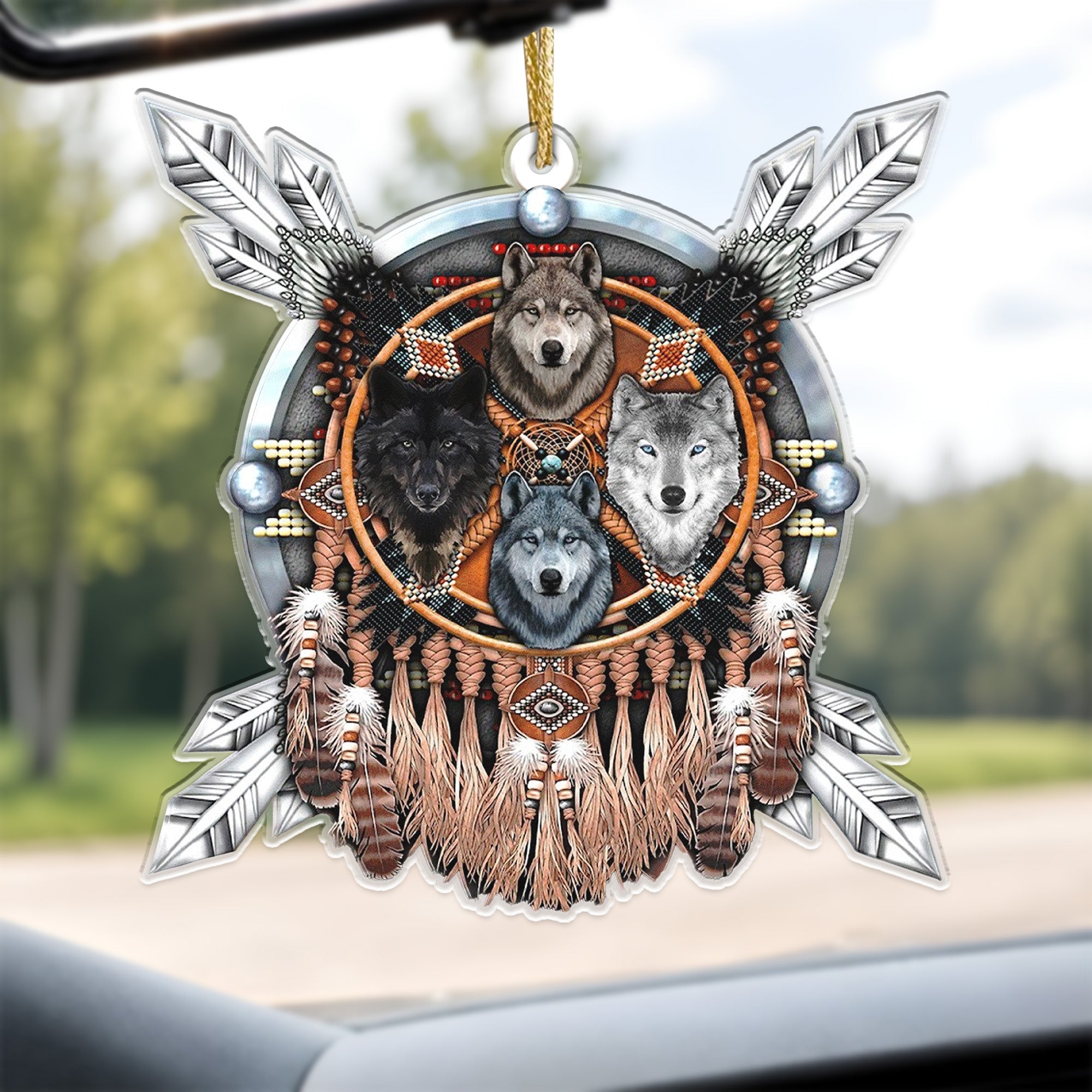 Wolf Feather Native American - Unique Gift Decor Flat Acrylic