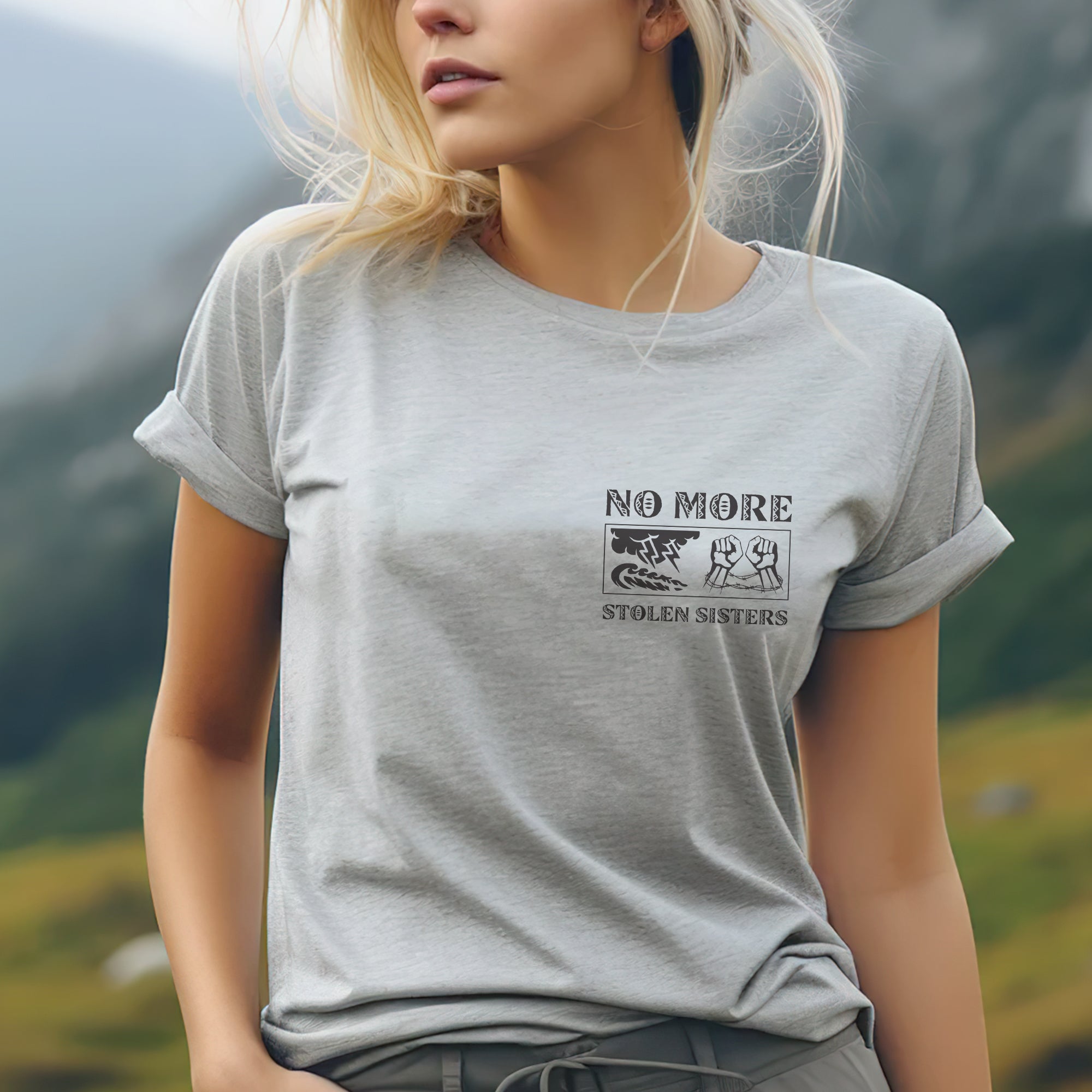 No More Stolen Sisters MMIW - Unisex T-shirt/T-shirt V-Neck/Hoodie/Sweatshirt - Two Sides