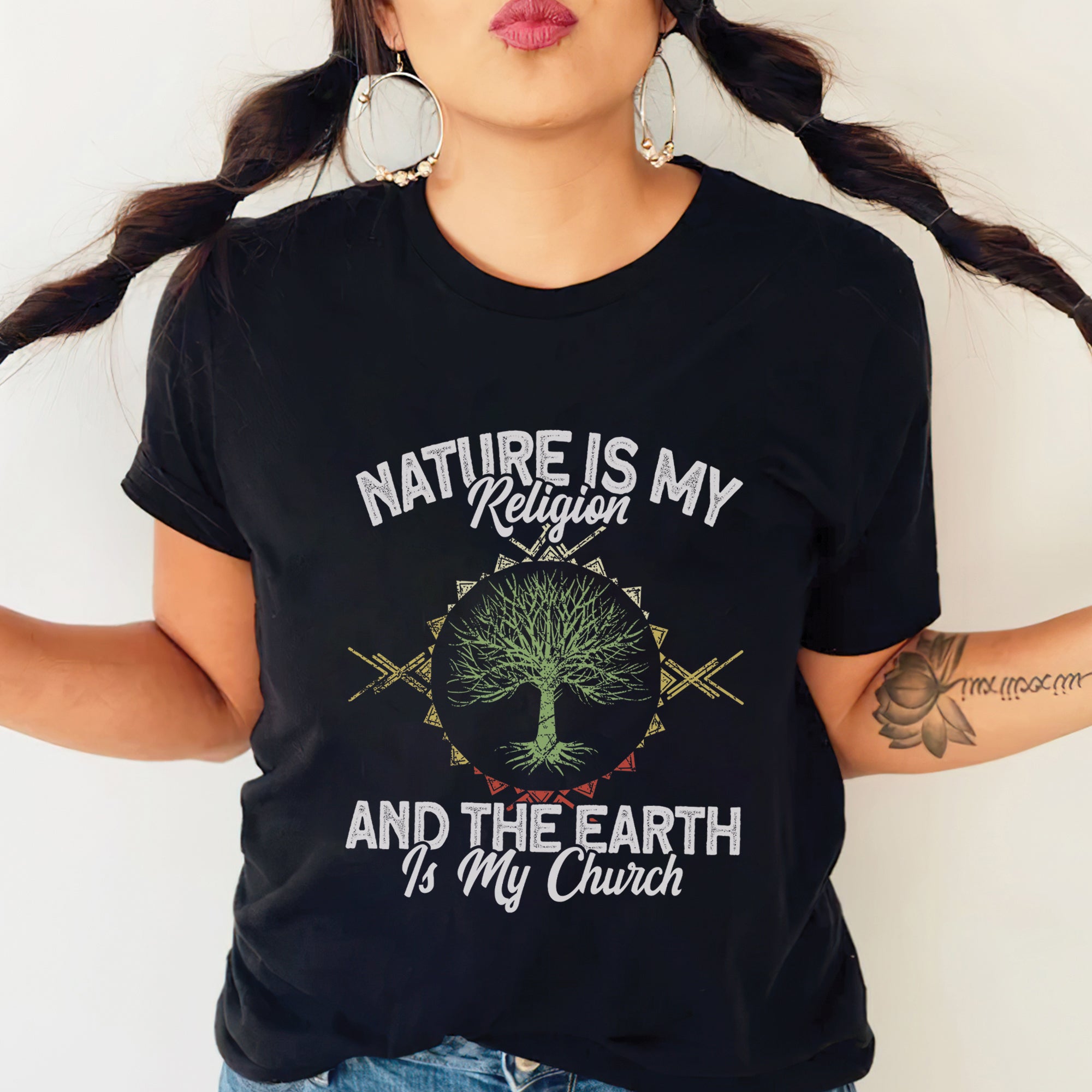 Nature Is My Religion And The Earth Is My Church Unisex T-Shirt/T-Shirt V-Neck/Hoodie/Sweatshirt - N33