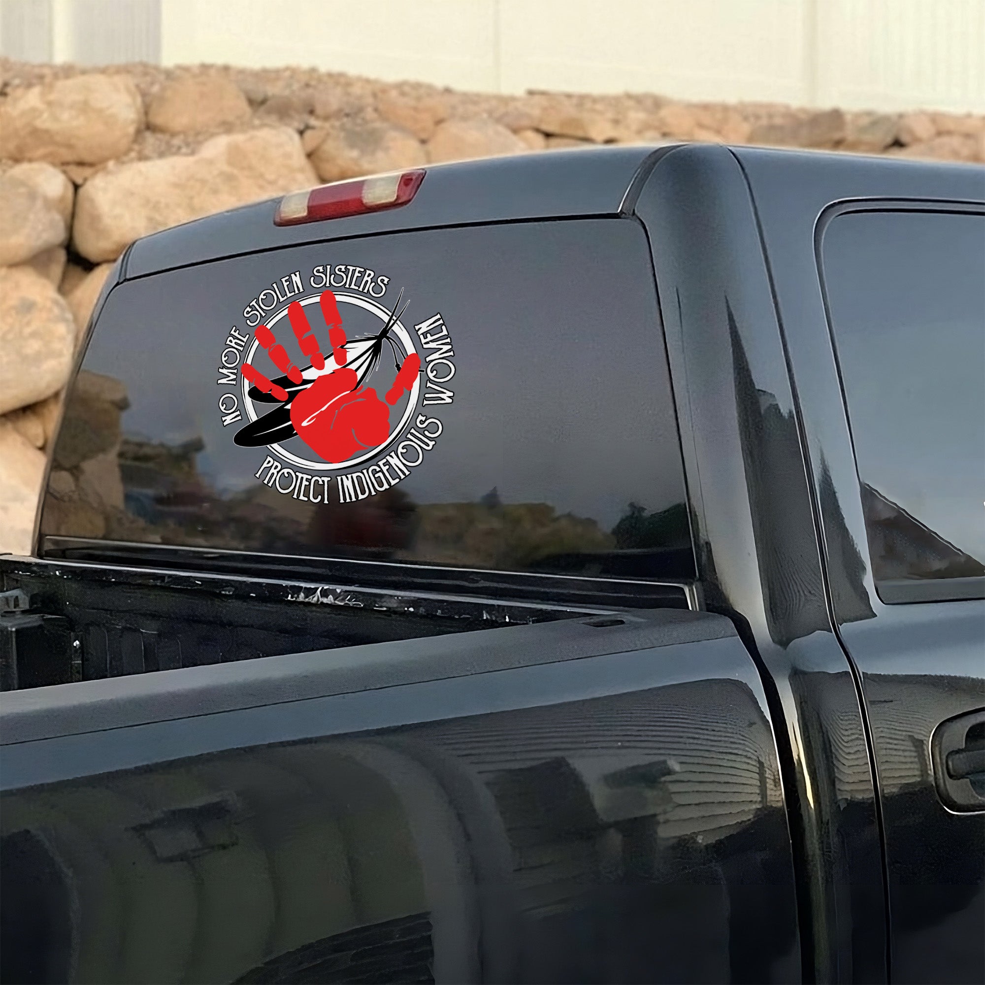 No More Stolen Sisters Red Hand Decal - Protect Indigenous Women