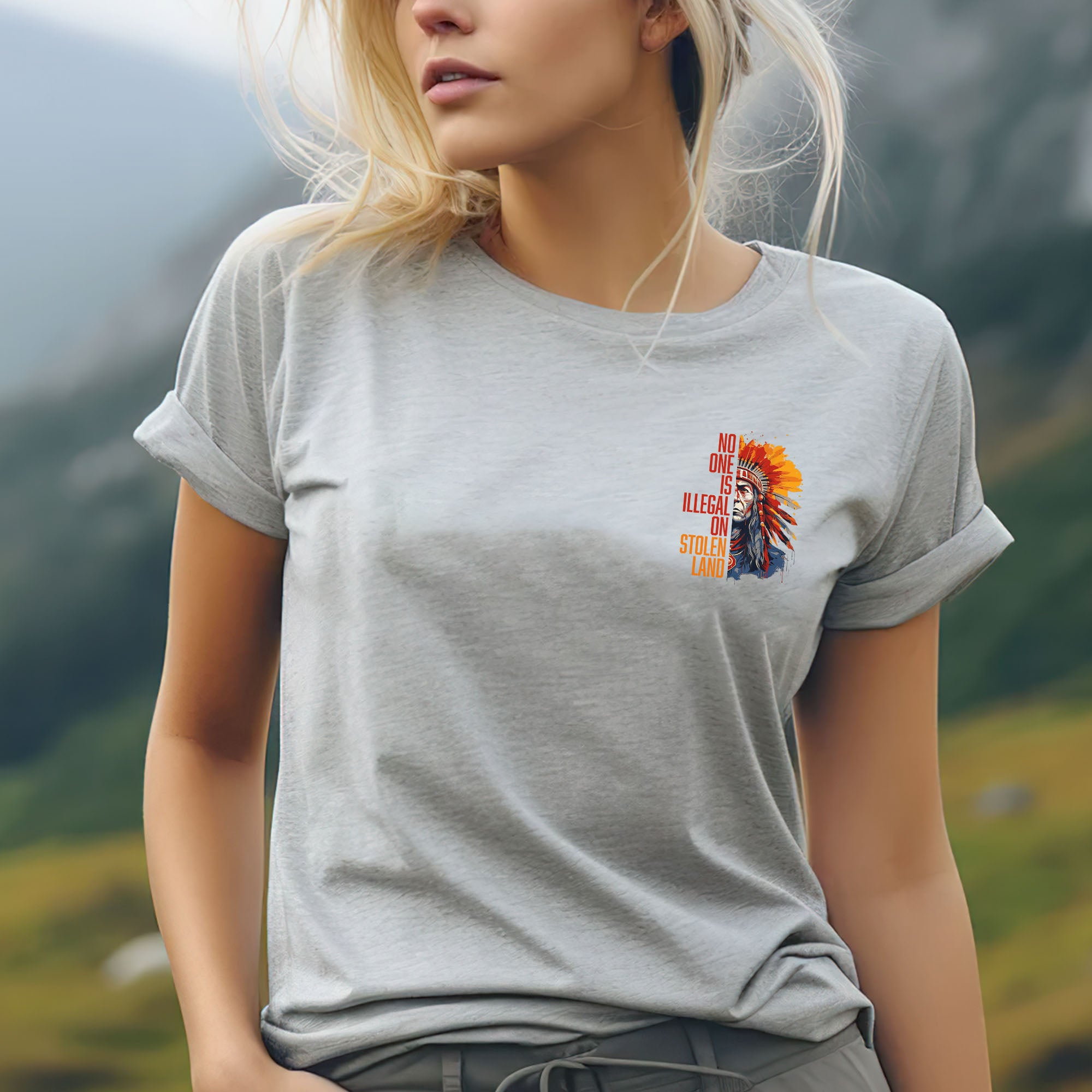 No One Is Illegal On Stolen Land Style 15 - Unisex T-shirt/T-shirt V-Neck/Hoodie/Sweatshirt - Two Sides