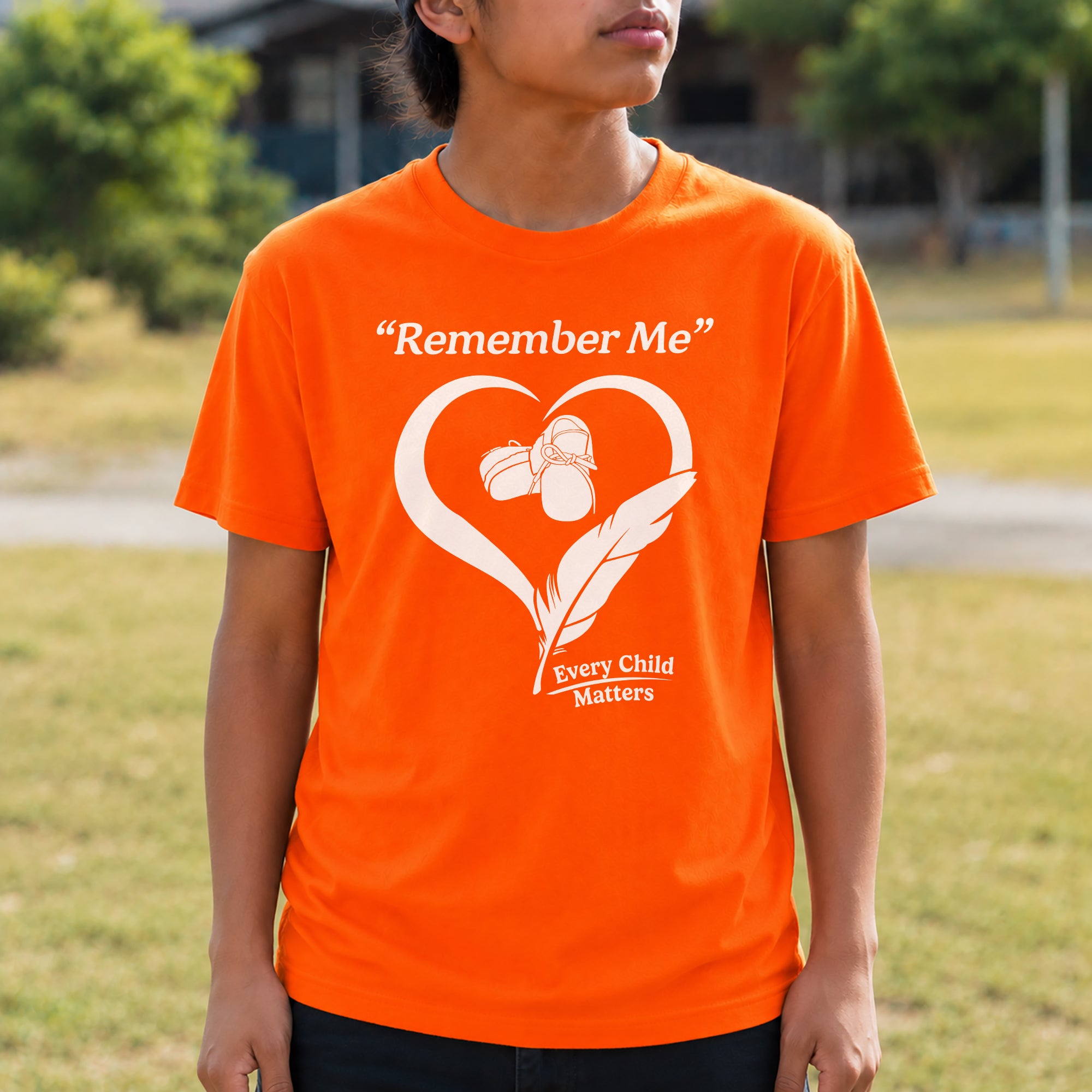 Remember Me Every Child Matters Heart Feather Orange Shirt Day Unisex T-shirt/Hoodie/Sweatshirt