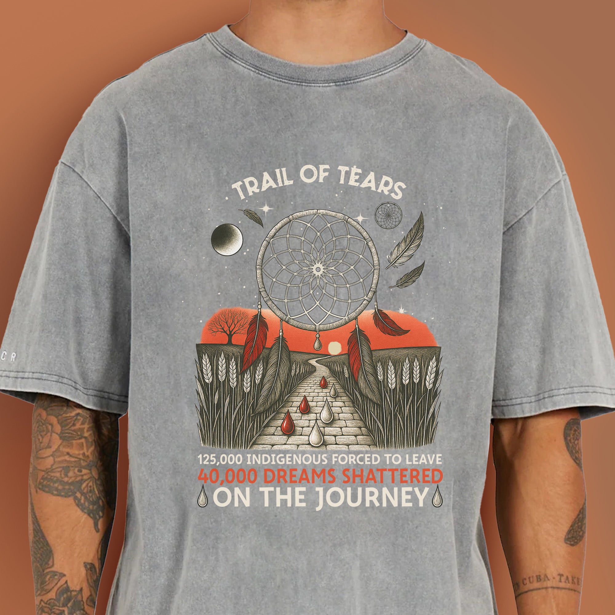 Trail of Tears Blood Tears Roade Unisex Mineral Washed T-Shirt