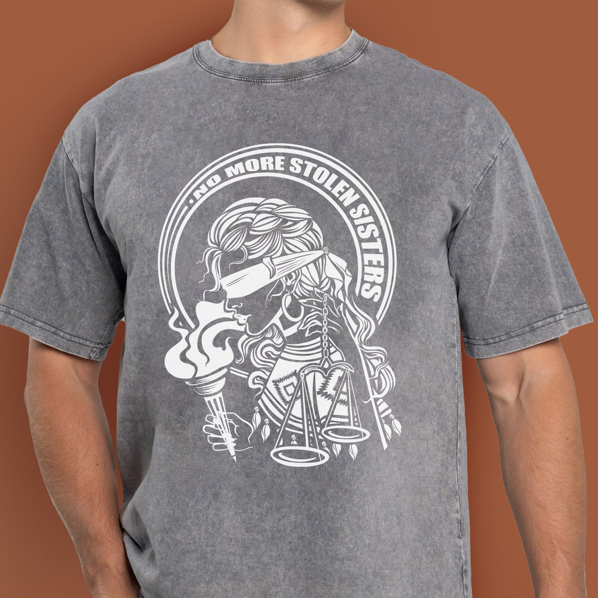 No More Stolen Sisters - Indigenous Women Unisex Mineral Washed T-Shirt