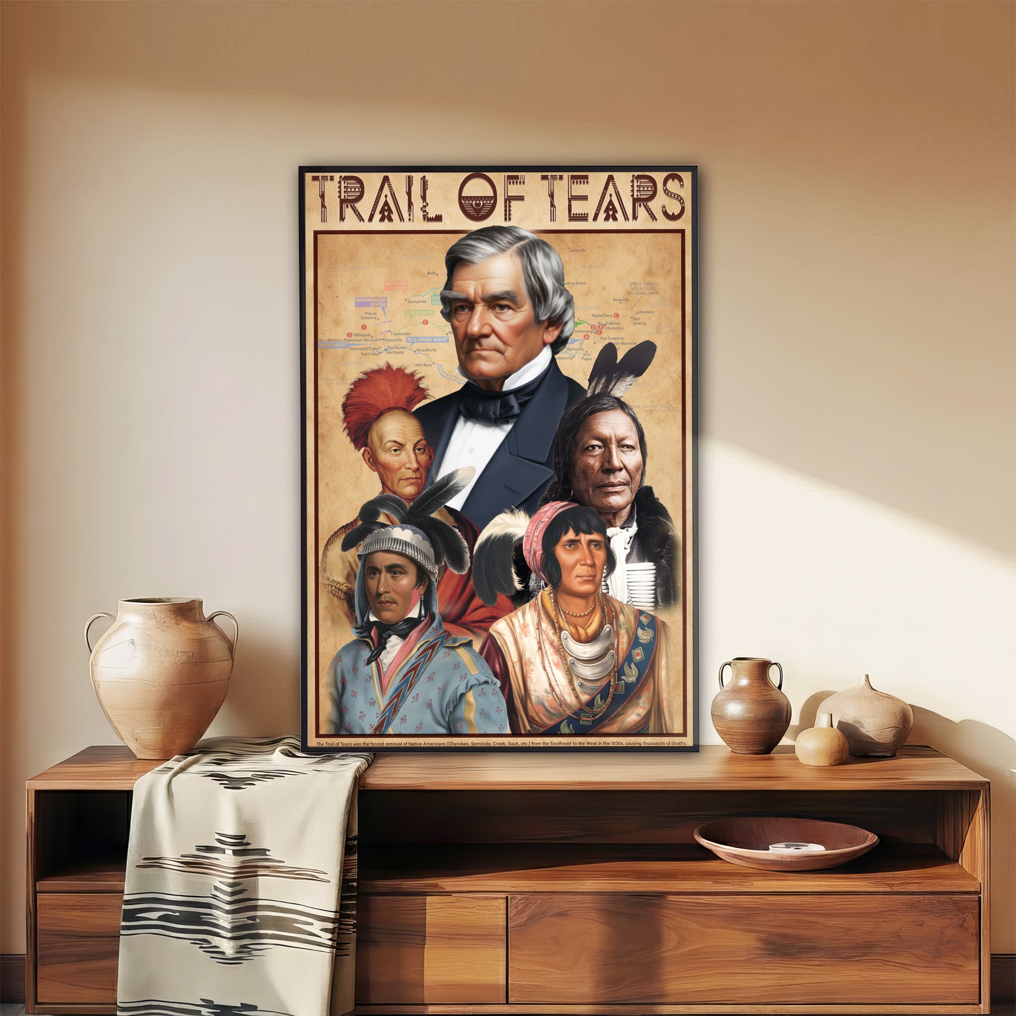 Trail of Tears – Native American Leaders & Forced Removal History Poster/Canvas