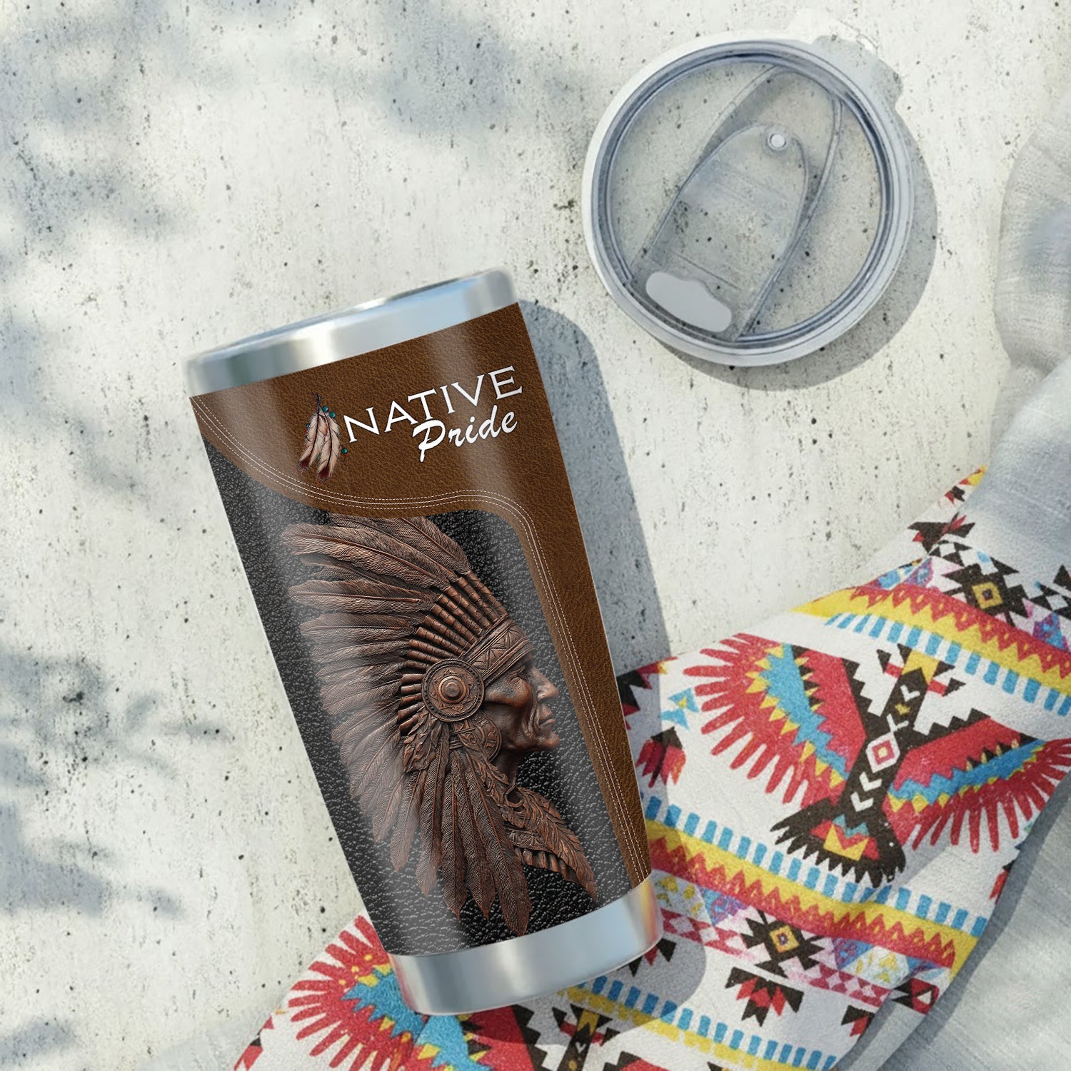 Native Pride Tumbler Stainless Steel Drinking Cup (Custom Name)