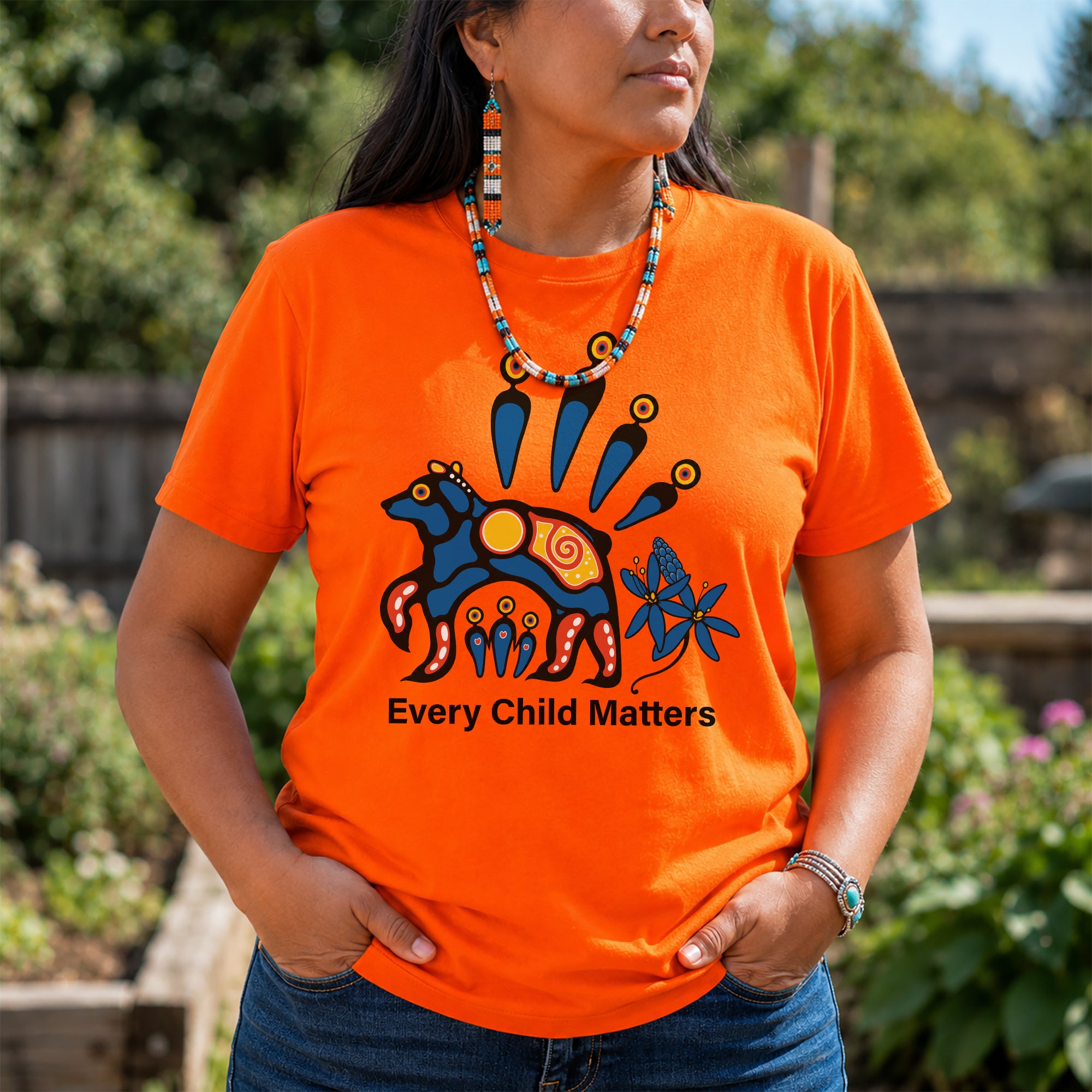 Every Child Matters Indigenous Sacred Bear For Orange Shirt Day Unisex T-shirt/Hoodie/Sweatshirt