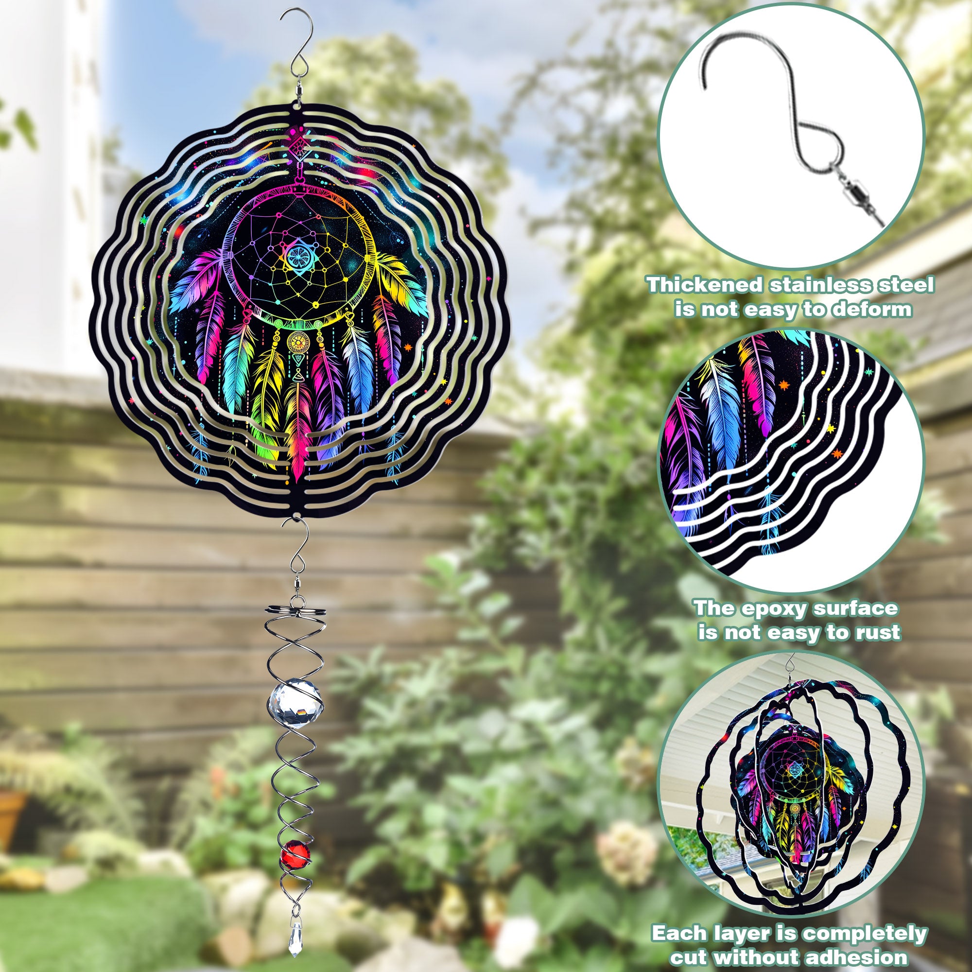 Colorful Native American Galaxy Dreamcatcher Wind Spinner