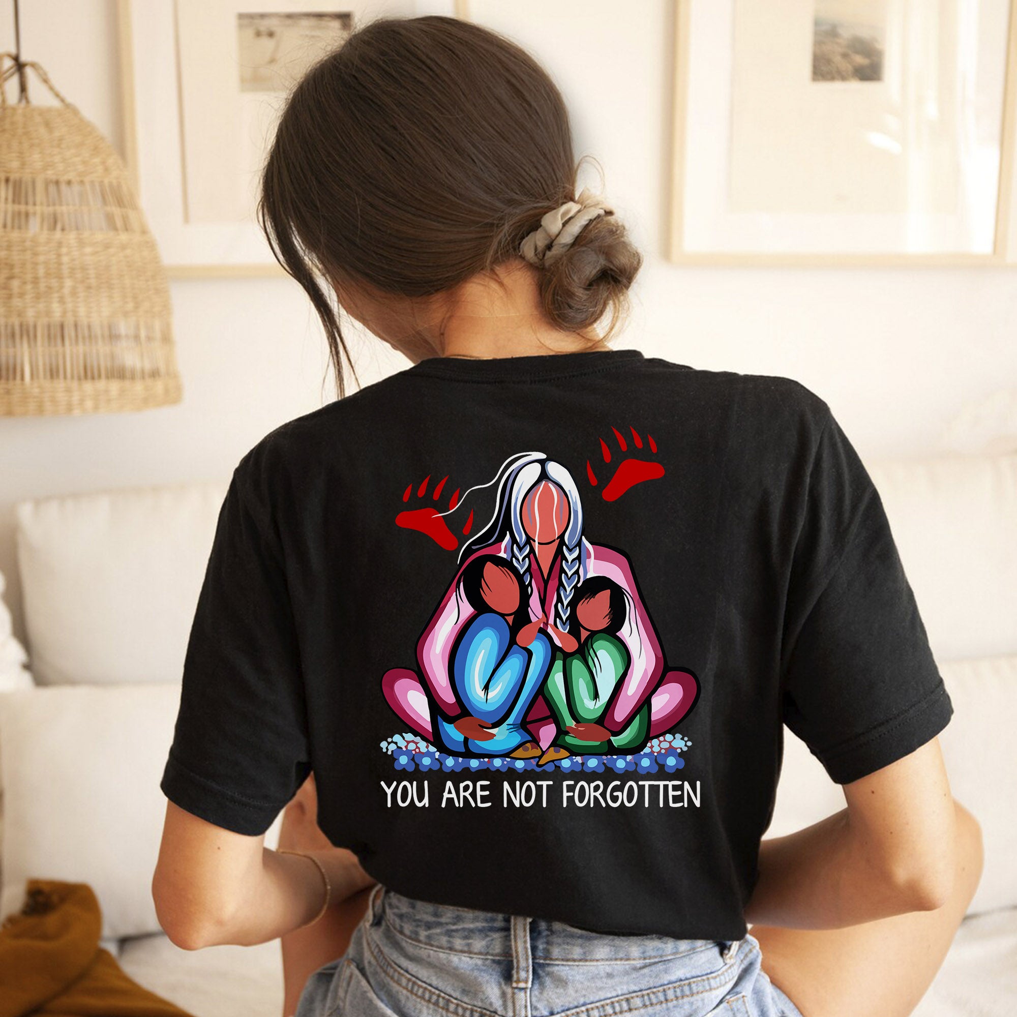 Every Child Matters Grandma With Grandniece Orange Shirt Day Unisex Back T-Shirt/Hoodie/Sweatshirt