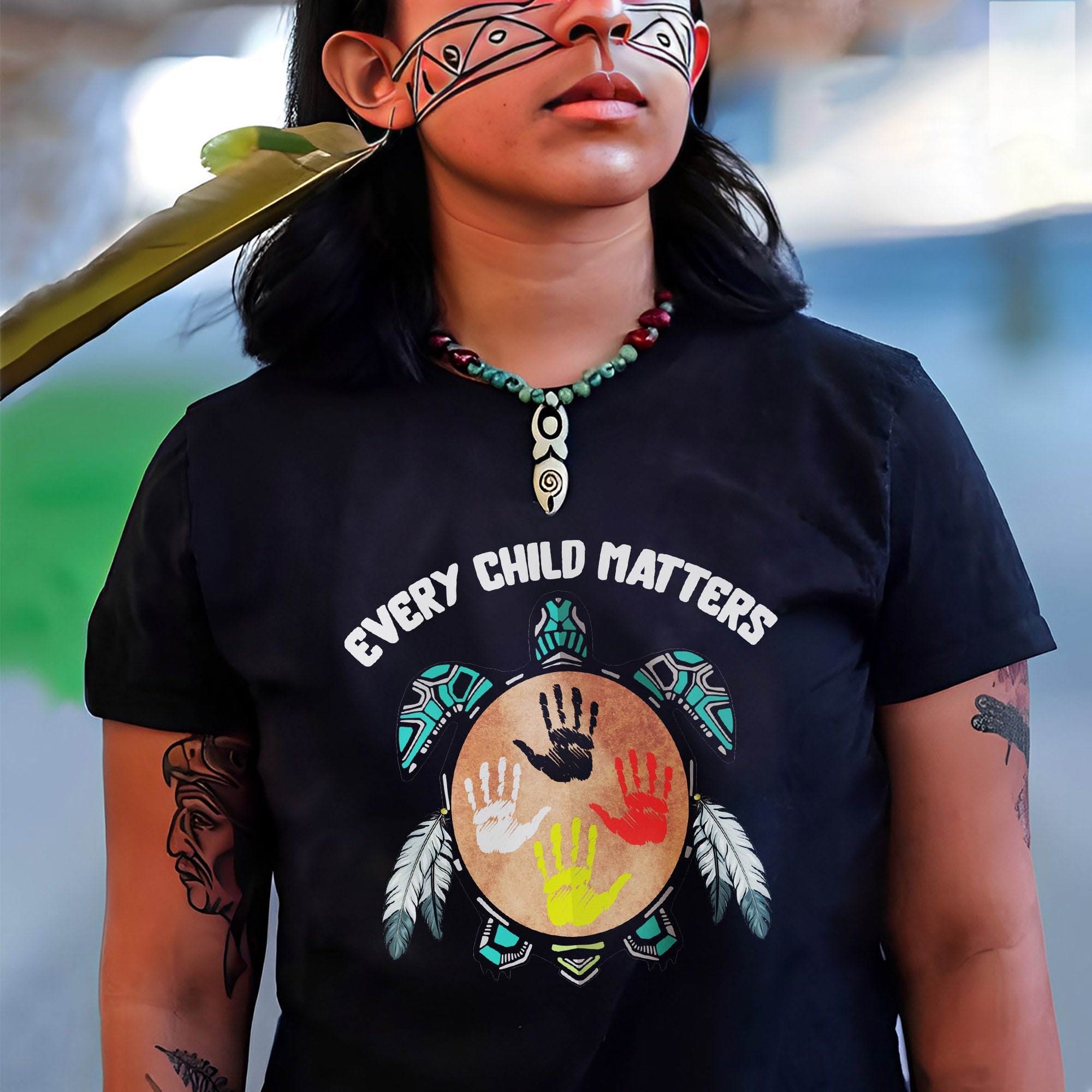 Feather Hand Color On Turtle For Orange Shirt Day Unisex T-shirt/Hoodie/Sweatshirt