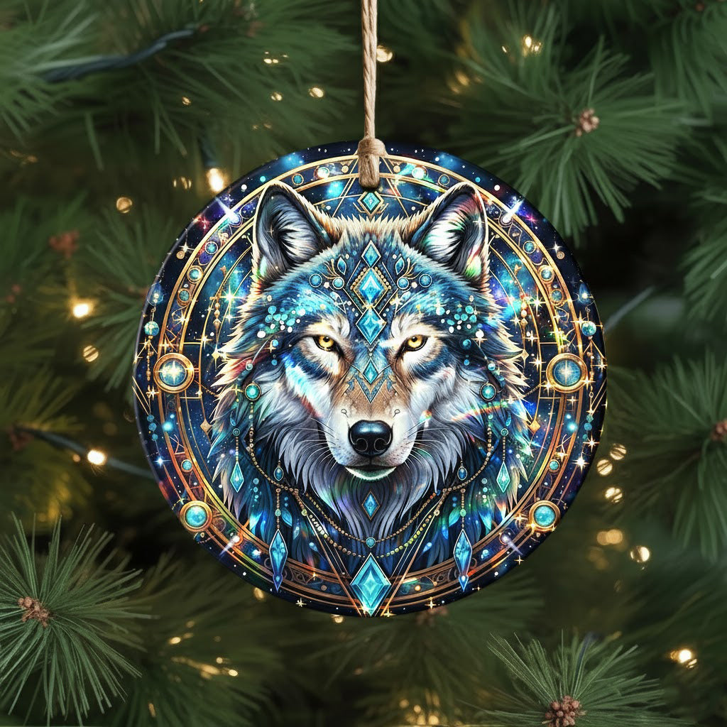 Mystic Wolf Native American Unique Christmas Gift Decor Flat Hologram Acrylic