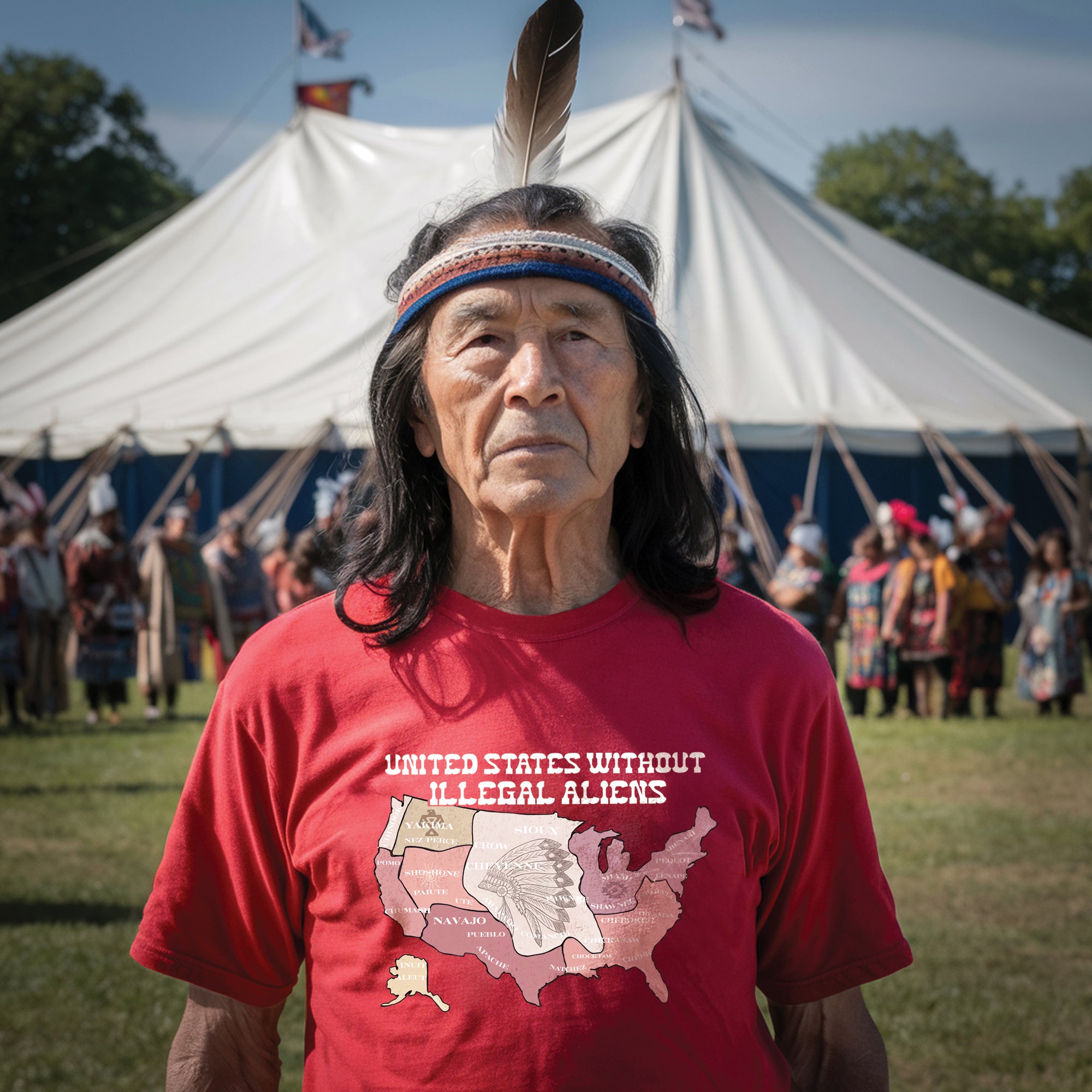 United States Without Illegal Aliens - Unisex T-Shirt/T-Shirt V-Neck/Hoodie/Sweatshirt - NO ONE IS ILLEGAL ON STOLEN LAND