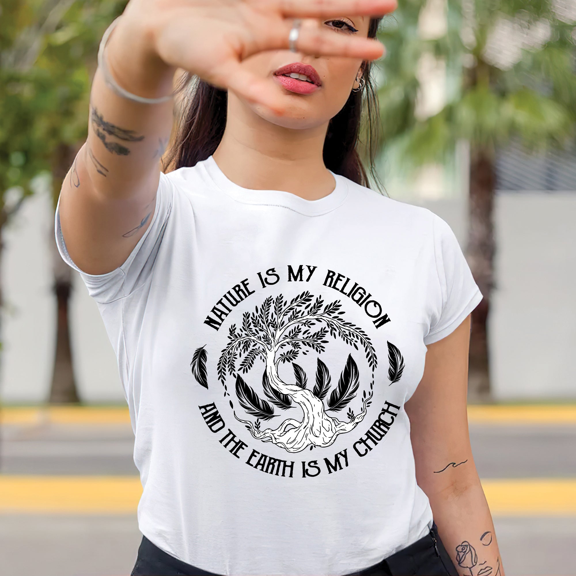 Nature Is My Religion And The Earth Is My Church Unisex T-Shirt/T-Shirt V-Neck/Hoodie/Sweatshirt - N35