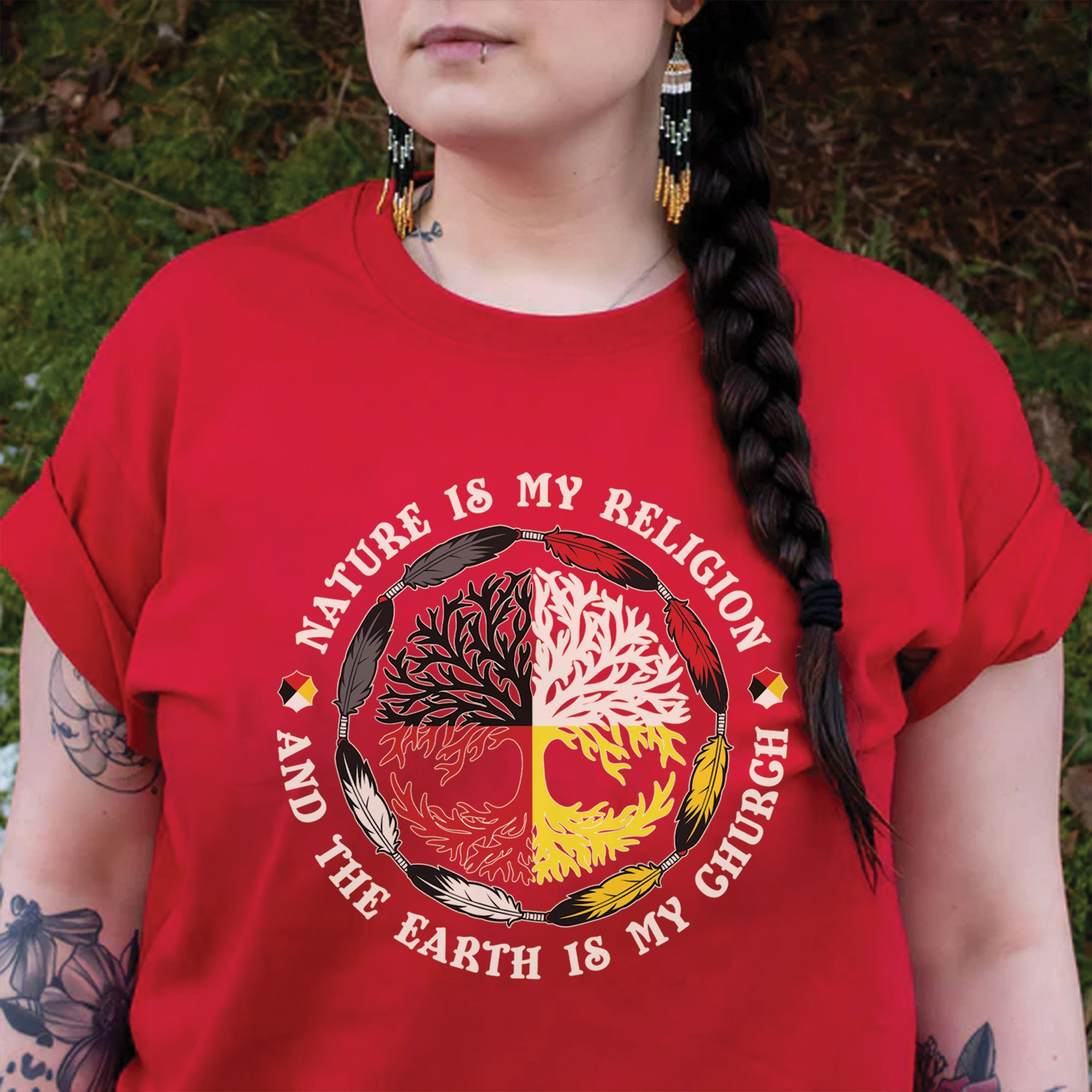 Nature Is My Religion And The Earth Is My Church Unisex T-Shirt/T-Shirt V-Neck/Hoodie/Sweatshirt - N37