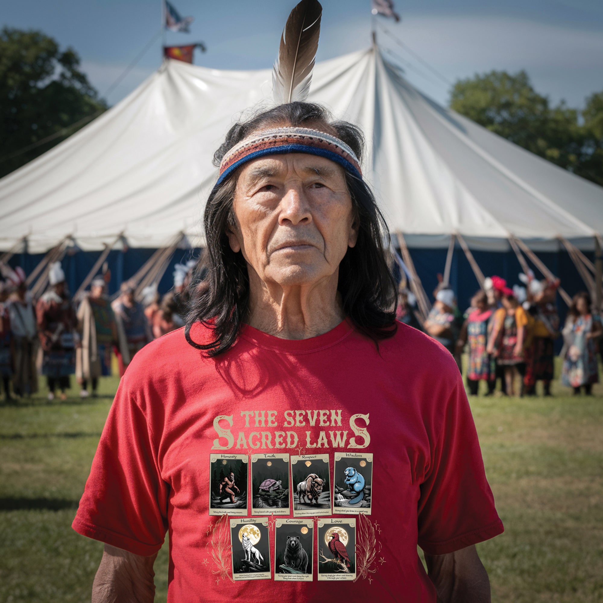 The Seven Sacred Laws Card Native American Indigenous Culture Unisex T-Shirt/T-Shirt V-Neck/Hoodie/Sweatshirt